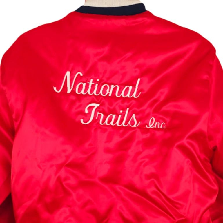 Vintage VINTAGE Swingster National Trails Satin Bomber Jacket Mens L Red 80s Made In USA Size US L / EU 52-54 / 3 - 2 Thumbnail