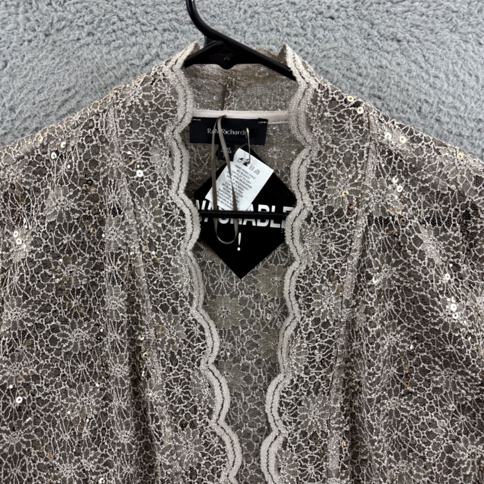 Vintage VINTAGE R&M Richards Jacket Womens XL Sequin Lace Bolero Shrug 80s Elegant NWT Size XL / US 12-14 / IT 48-50 - 3 Thumbnail
