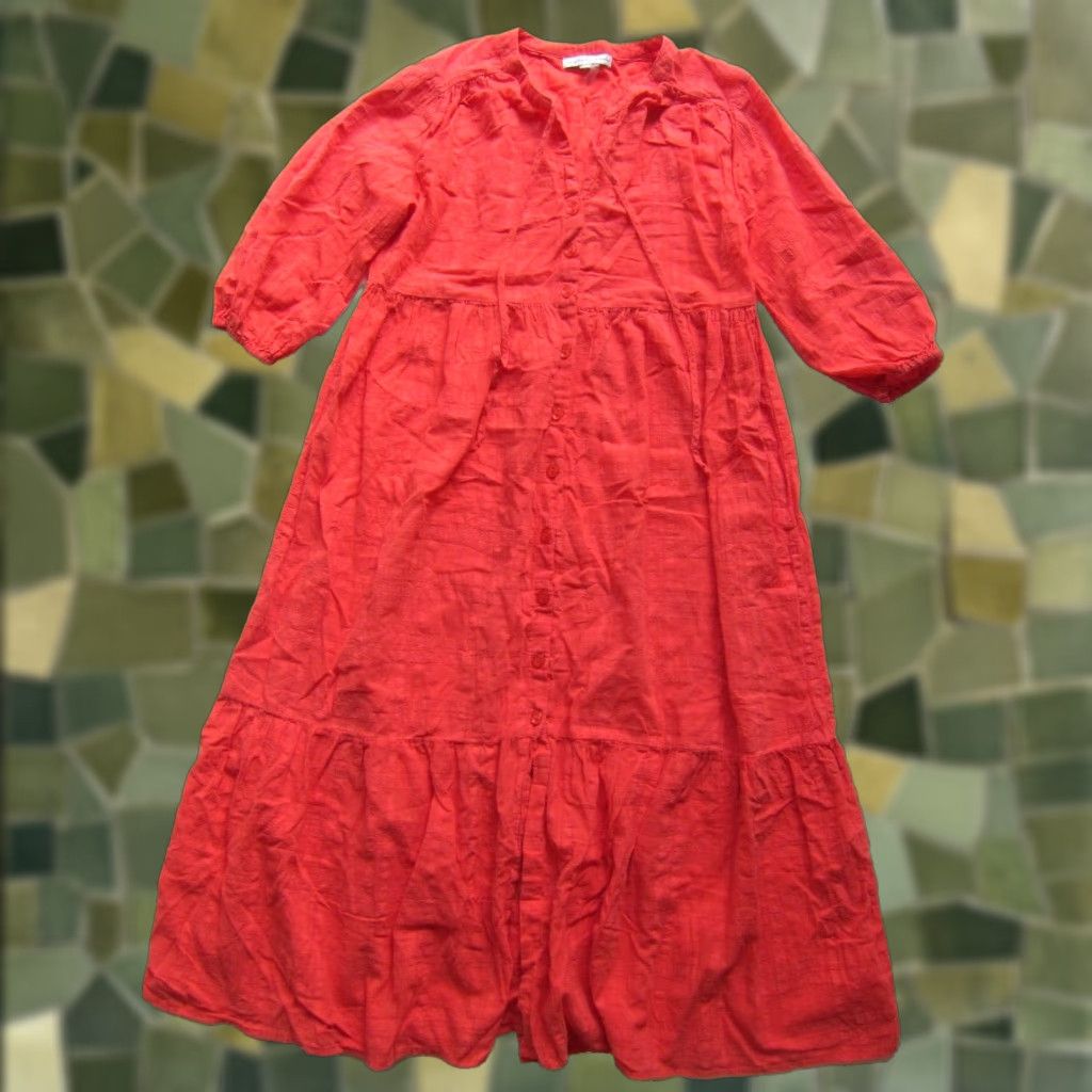 Young Fabulous & Broke VINTAGE Young Fabulous & Broke 100% Cotton Pink Button Down Short Sleeve Smock Dress XS Size 26" / US 2 / IT 38 - 1 Thumbnail