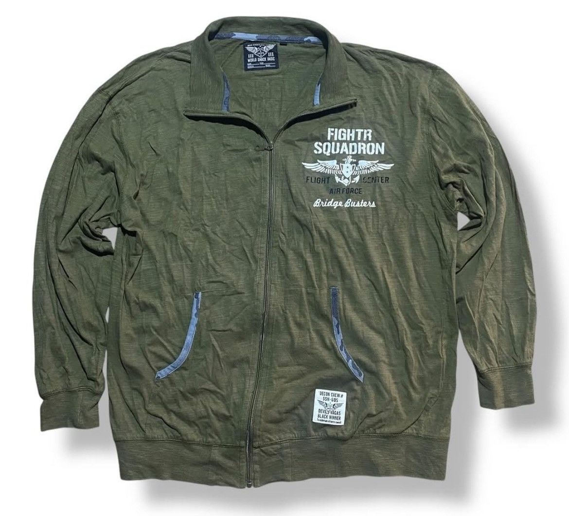 Japanese Brand 2000s Mid Night Air Force Military Track Jacket y2k style Size US M / EU 48-50 / 2 - 2 Thumbnail