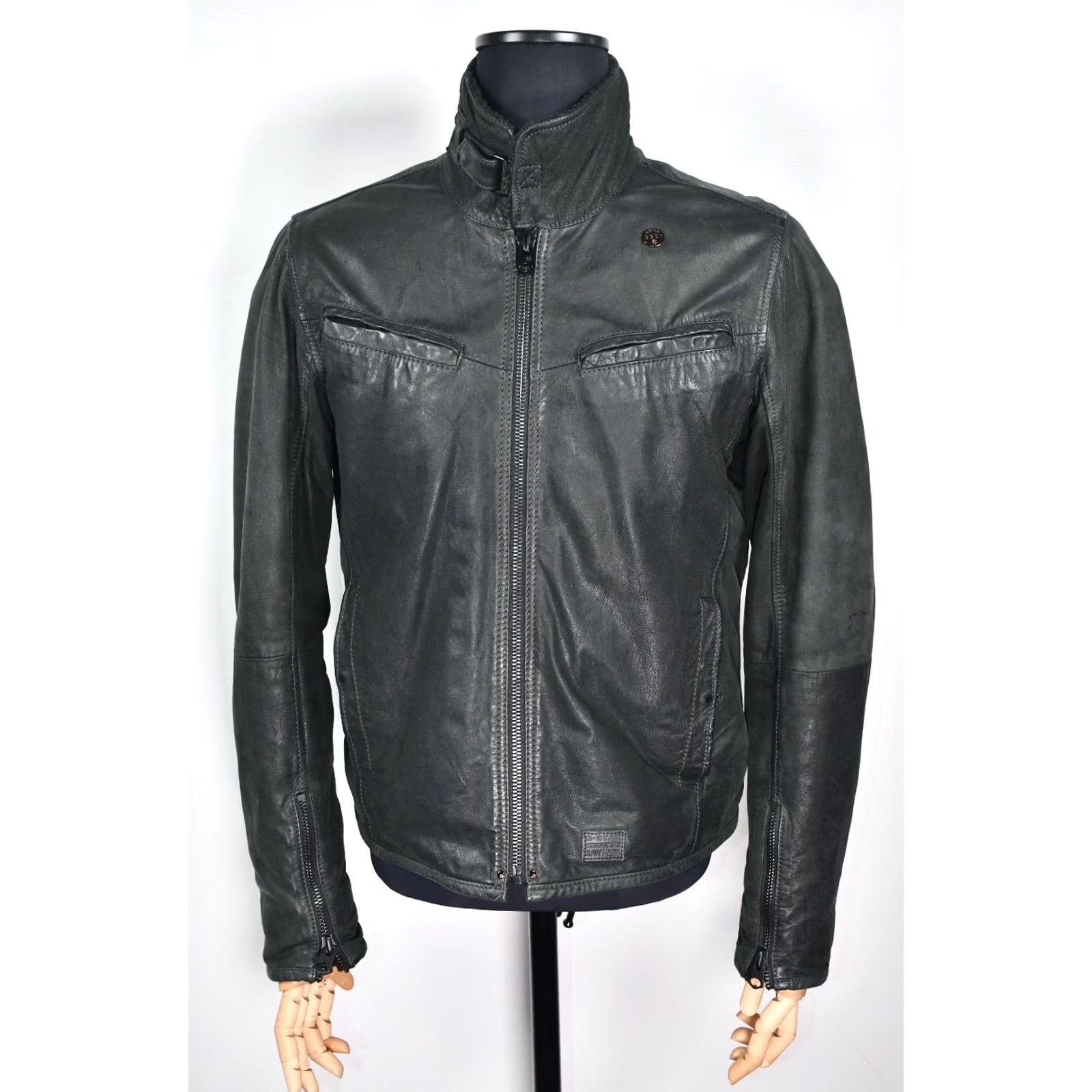 G-Star G-Star LT. Flight Leather Jacket Mens L - Leather Jacket - Size L - 100% Leather - Vintage: No - Gray Not Specified? Size US L / EU 52-54 / 3 - 2 Thumbnail