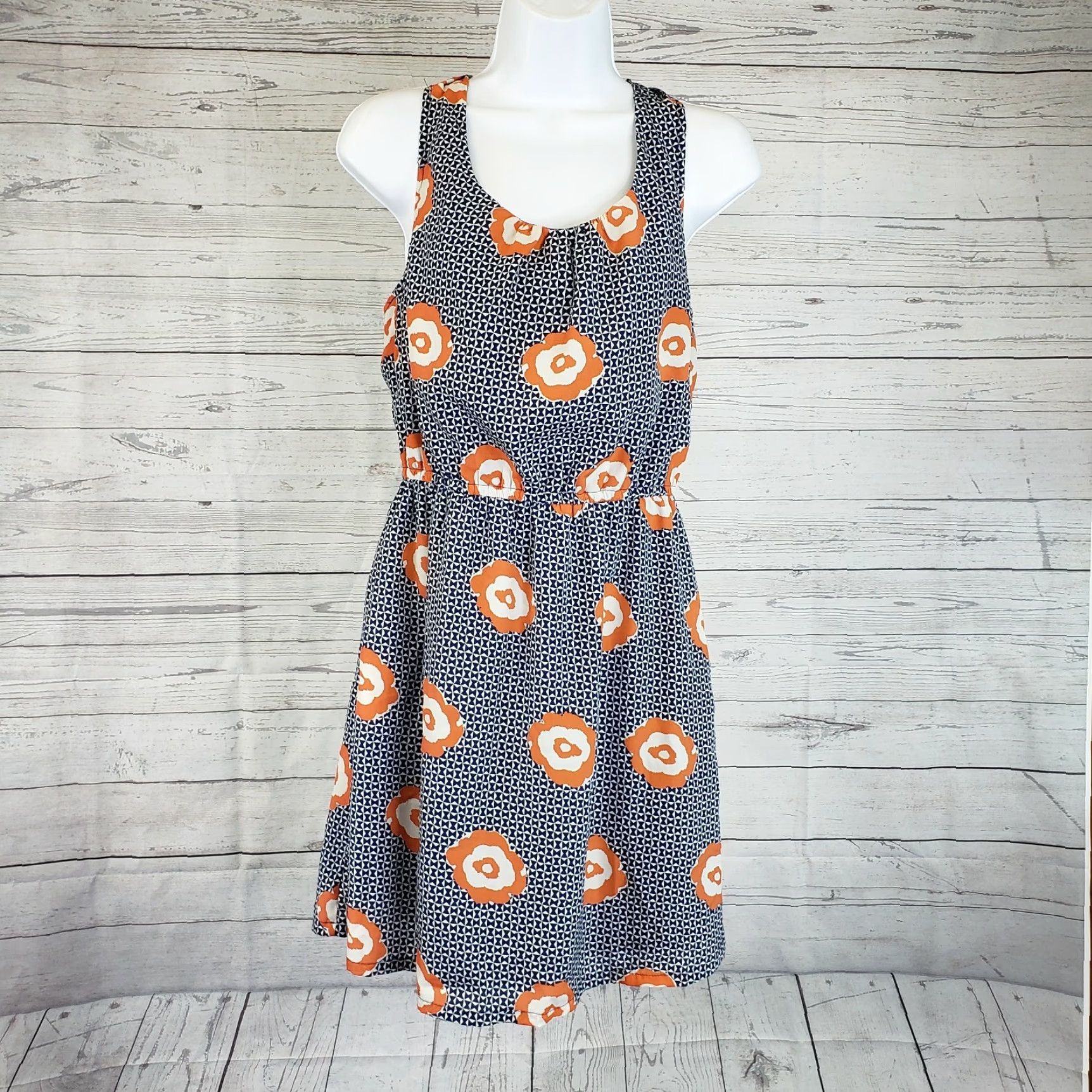 Vintage Tulle Womens Dress Sleeveless Sz Medium Blue Orange Floral Racer Back Size M / US 6-8 / IT 42-44 - 2 Thumbnail