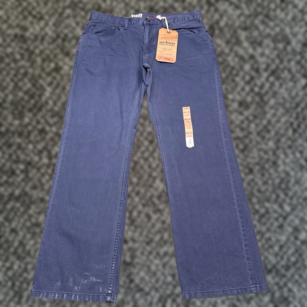 Vintage Urban Pipeline Jeans Slim Straight Mens 36x32 Blue Denim 5-Pocket Regular Waist Low Rise City Modern Comfort Clothing Mens Size US 36 / EU 52 - 1 Thumbnail