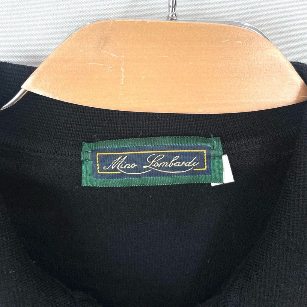 Other Mino Lombardi Black 100% Wool Polo Sweater Size 54/ XL Size US L / EU 52-54 / 3 - 4 Thumbnail