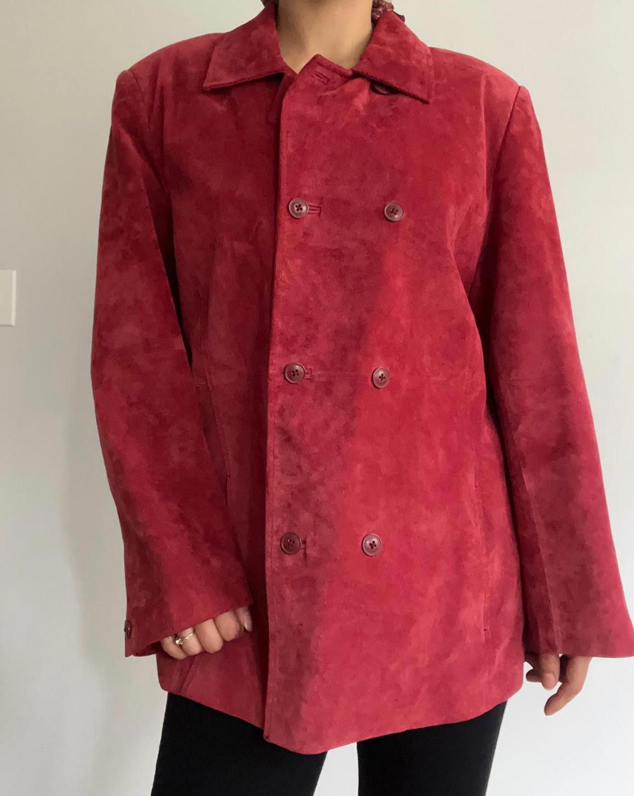Other Women’s red leather suede jacket Size L / US 10 / IT 46 - 1 Thumbnail