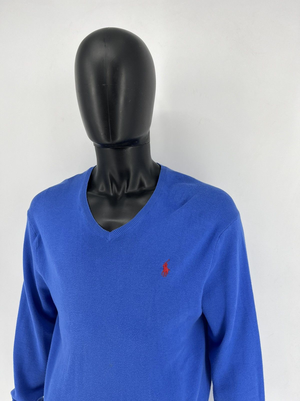 Polo Ralph Lauren × Ralph Lauren × Vintage Vintage Polo Ralph Lauren V-Neck Sweater 90s Navy Size US L / EU 52-54 / 3 - 4 Thumbnail