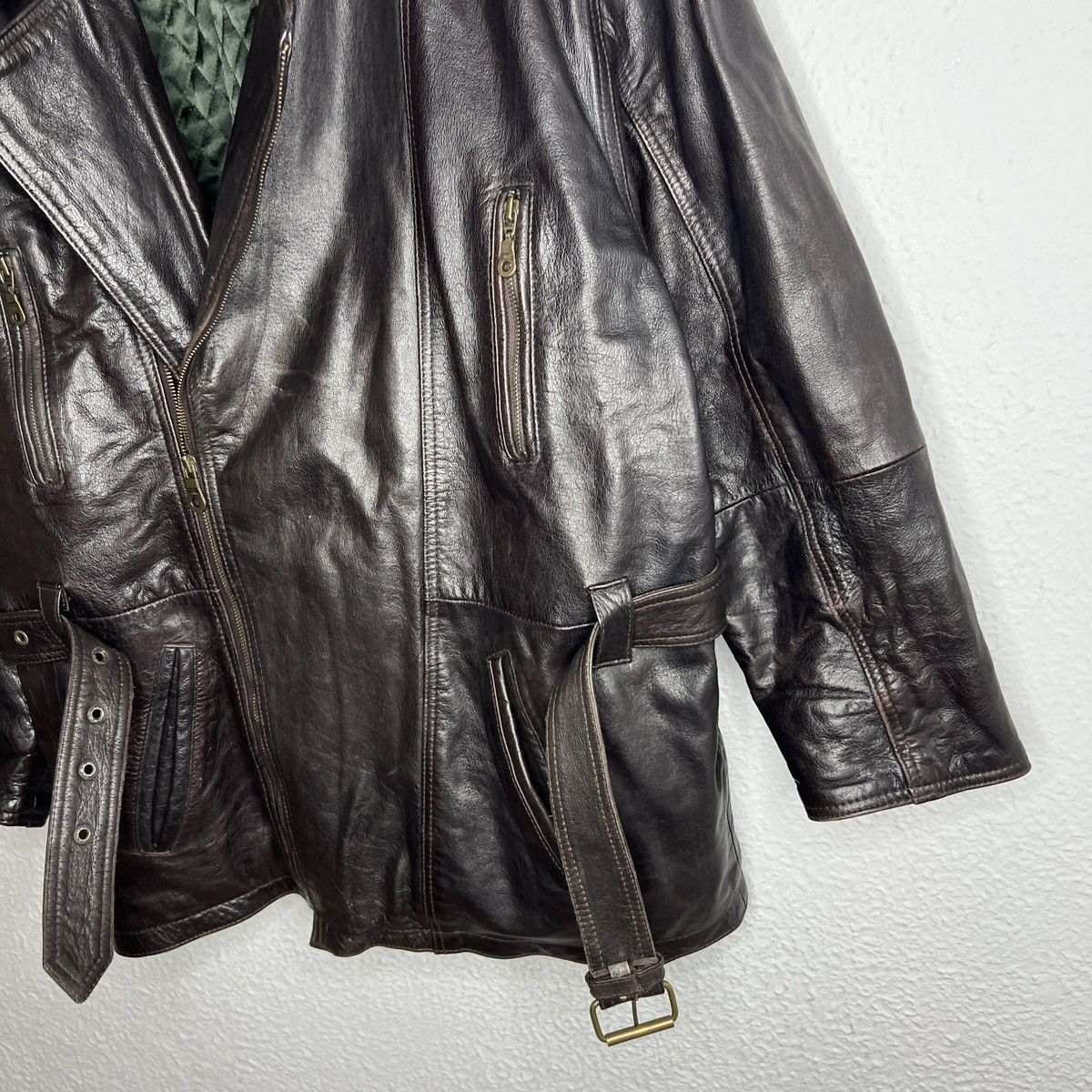 Other Vintage Leather Jacket Biker Ramones Moto Rider Flight B-1 Size US L / EU 52-54 / 3 - 3 Thumbnail