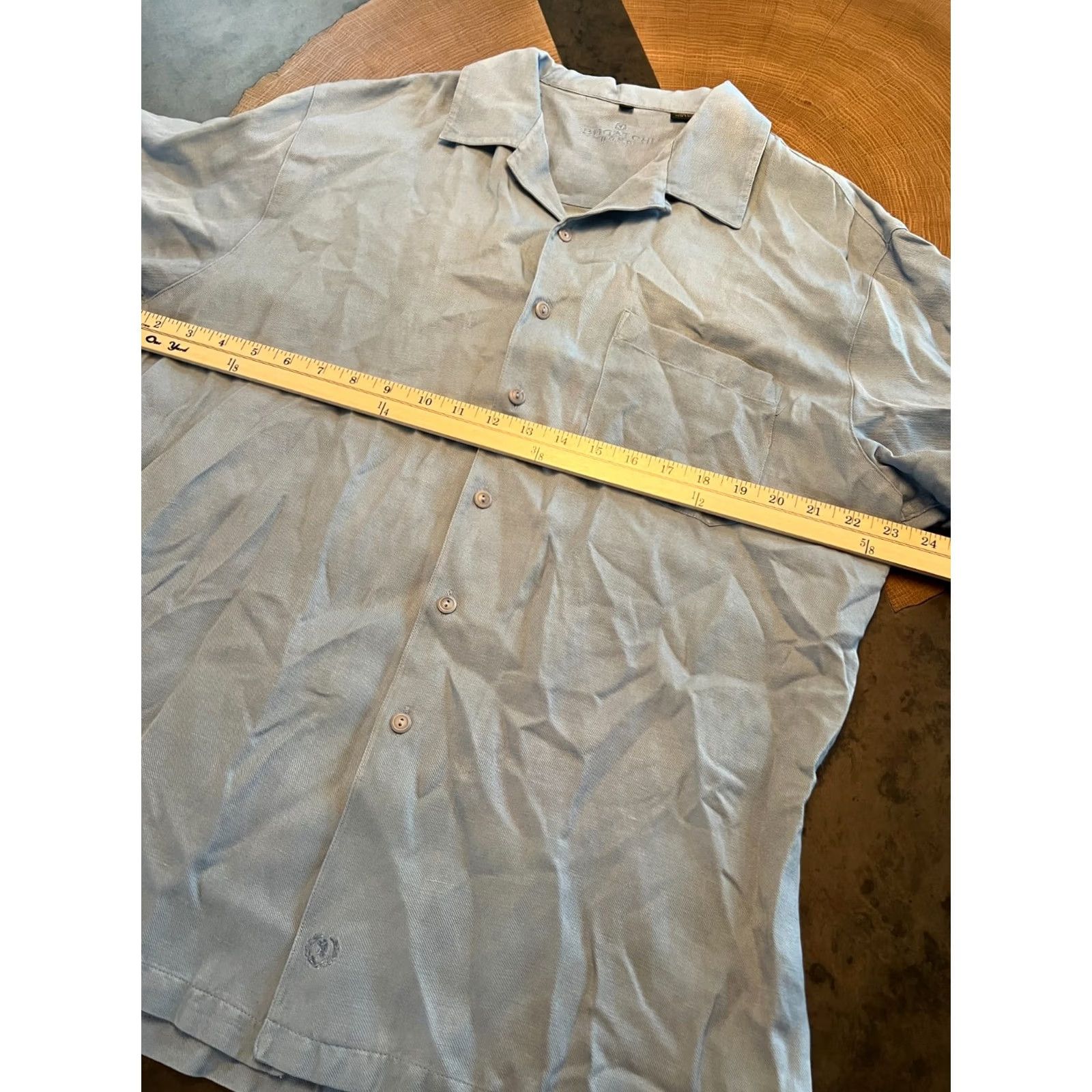 BUGATCHI BUGATCHI SHIRT SZ L BLUE BUTTON UP COLLARED SILK LINEN Size US L / EU 52-54 / 3 - 7 Thumbnail