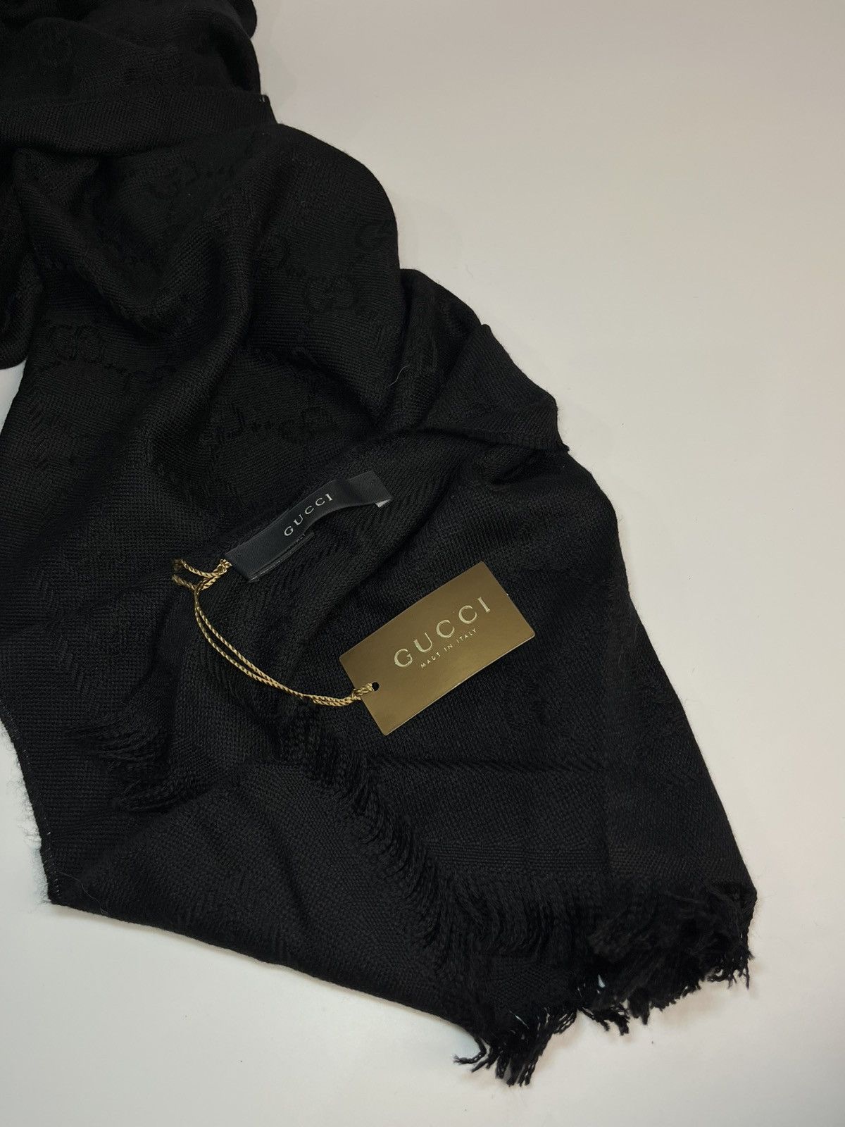 Gucci Brand New Gucci - 2007 Wool Monogram Fringe Scarf Size ONE SIZE - 2 Thumbnail