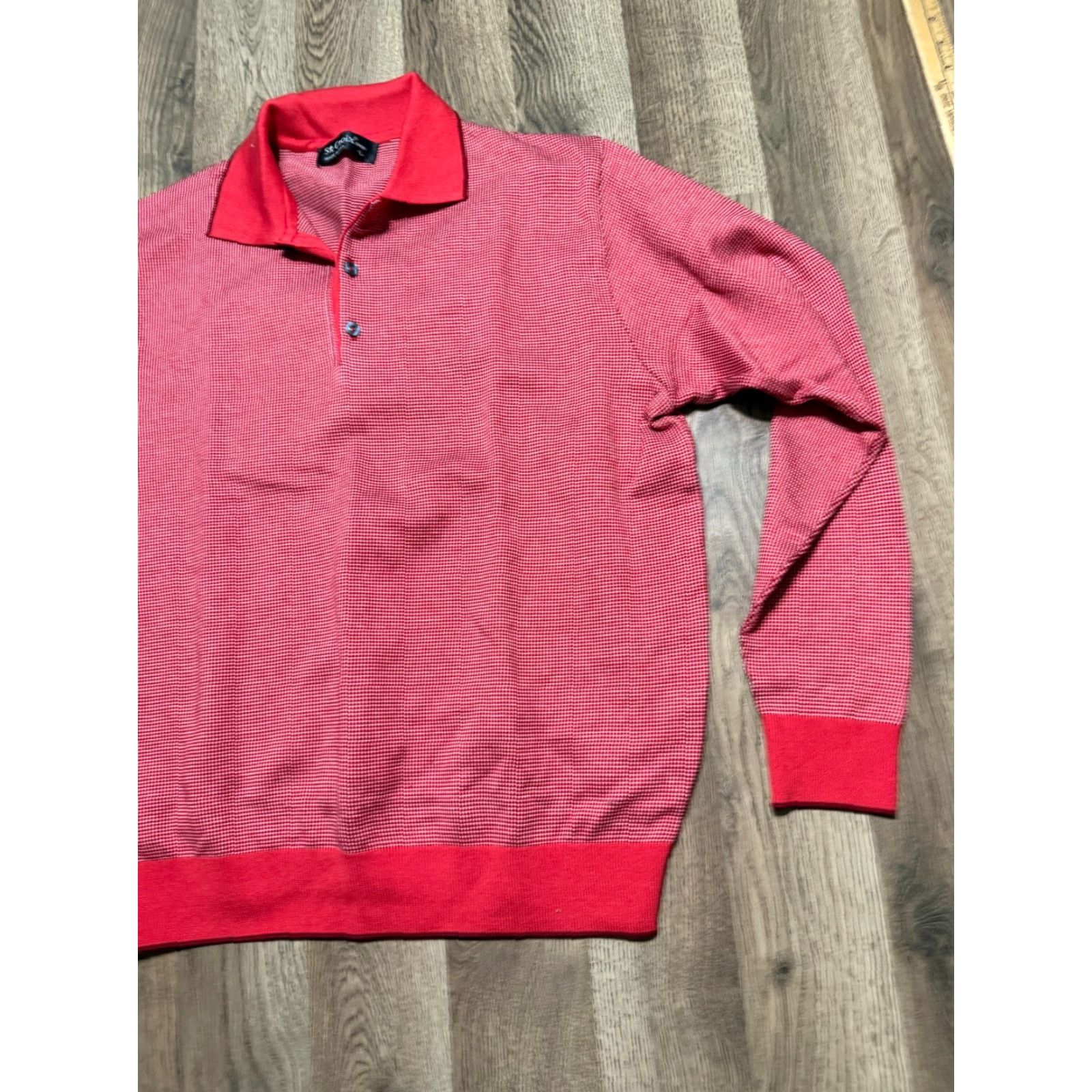 Vintage St. Croix Shirt Men's Large Red White Long Sleeve Polo Buttoned Collar Casual Vintage: No Size US L / EU 52-54 / 3 - 4 Thumbnail