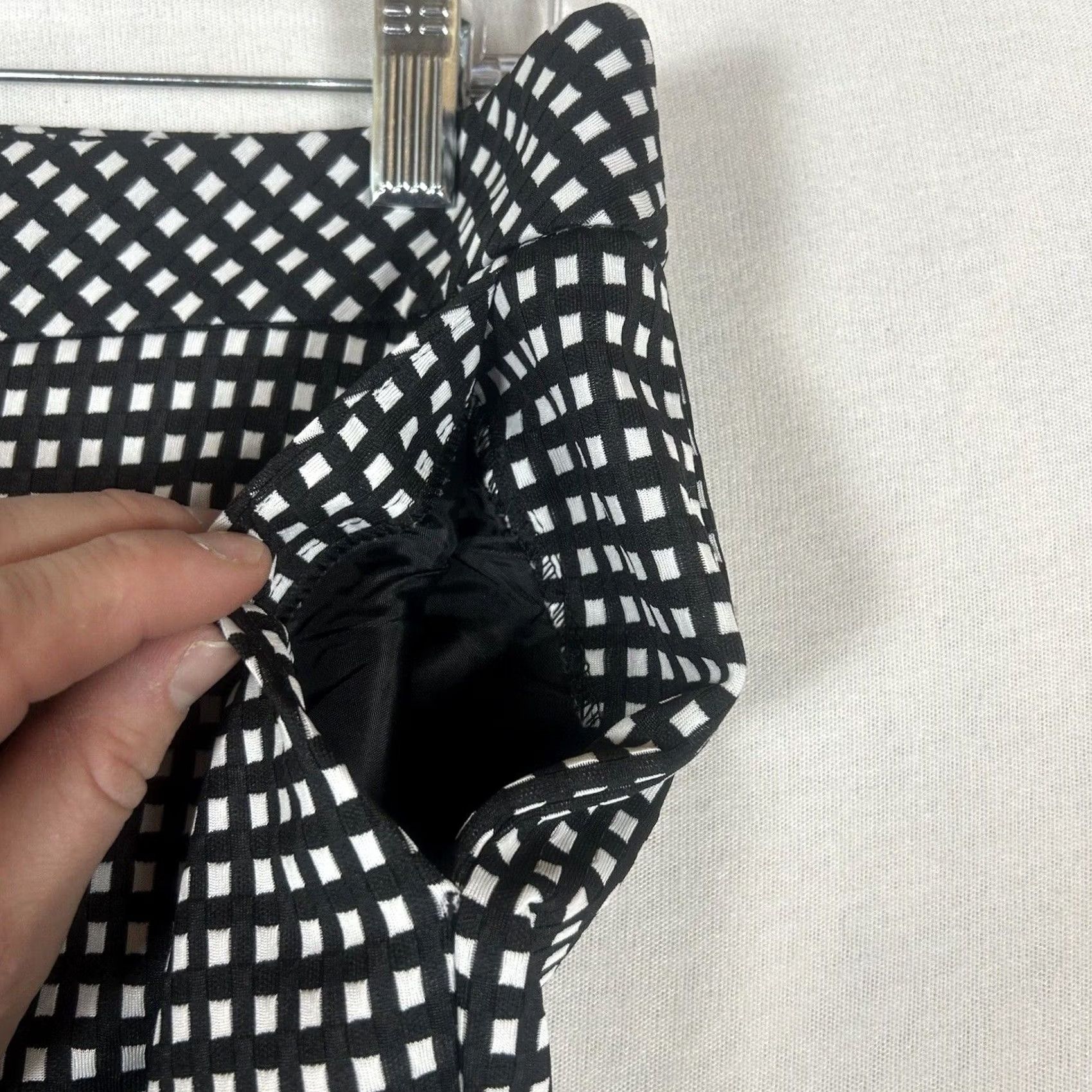 Express VINTAGE Express Columnist Pants Womens 6 Regular Black White Houndstooth Plaid Work Size 28" / US 6 / IT 42 - 5 Thumbnail