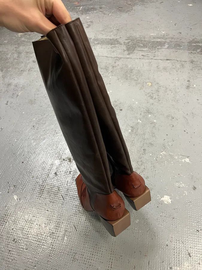 Marithe + Francois Girbaud Marithé + François Girbaud Indiana Leather Brown Boots Size US 8 / IT 38 - 6 Thumbnail