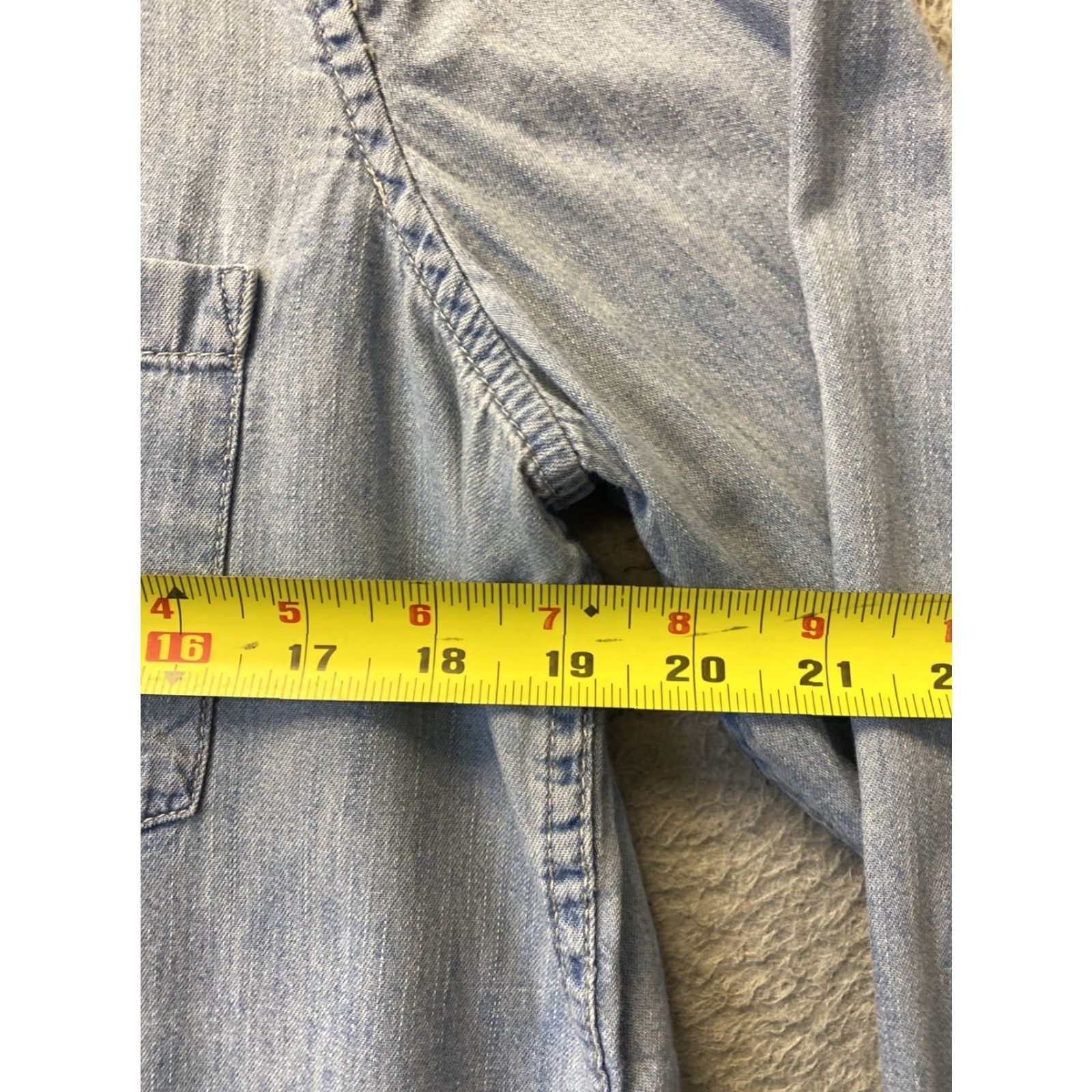 Gap VINTAGE GAP Denim Dress Women's Large Blue Long Sleeve Button Pockets Casual Formal Party 138-18 Size L / US 10 / IT 46 - 4 Thumbnail