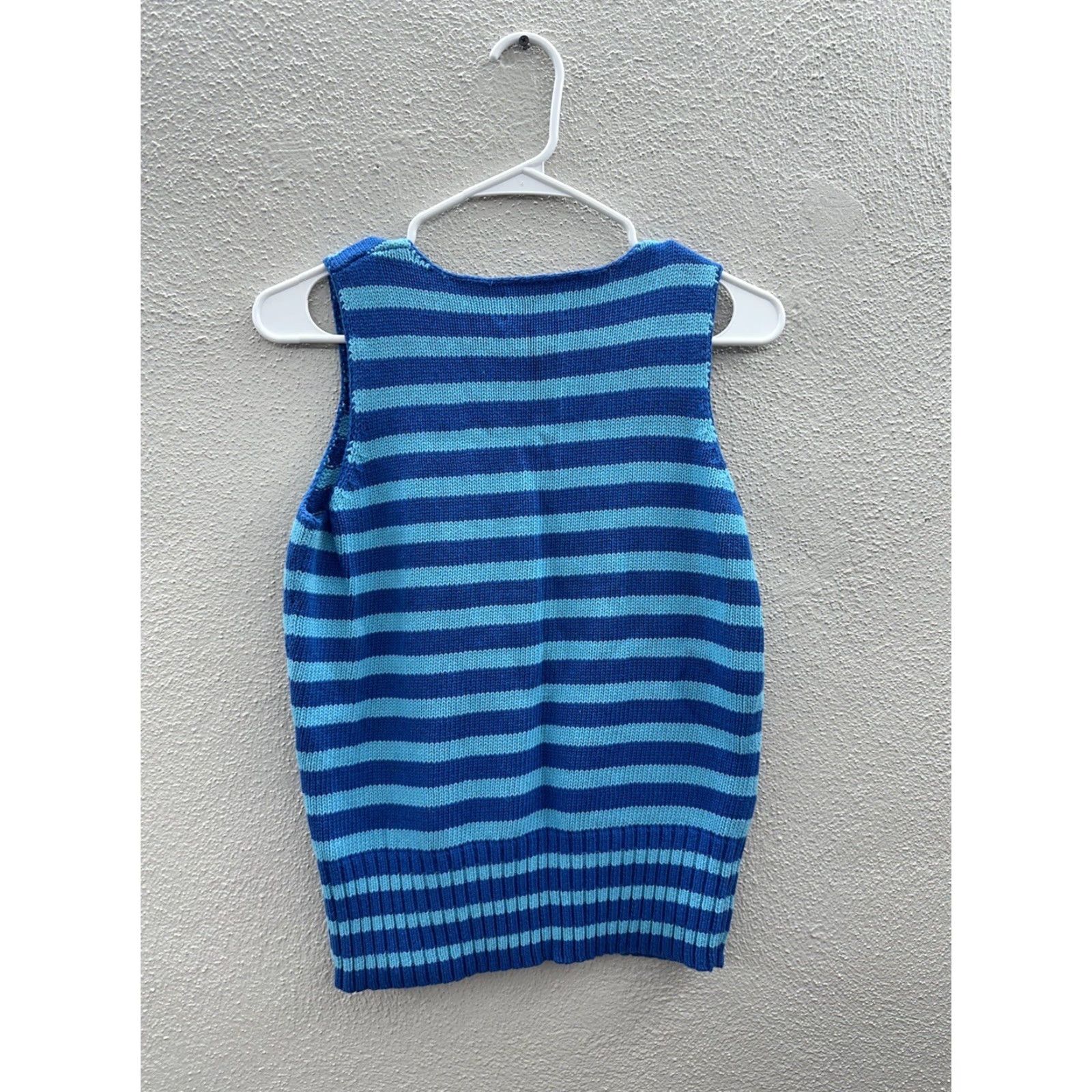 Nautica Nautica Jeans Company Womens Tank Size Large Blue Striped Sleeveless Knit Shirt Size 36" / US 14 / IT 50 - 6 Thumbnail
