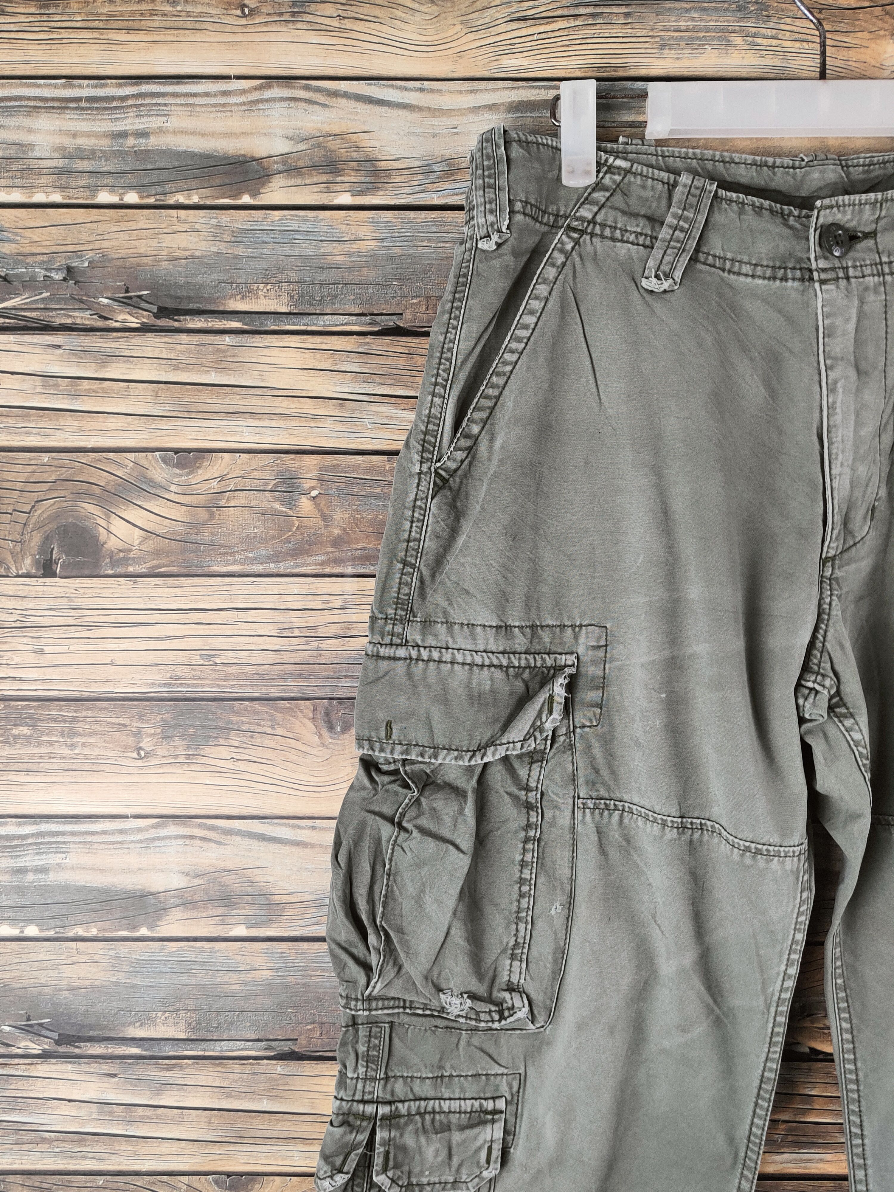 Alpha Industries DL Alpha Industries Green Multipocket Cargo Pants #46-833 Size US 33 - 3 Thumbnail