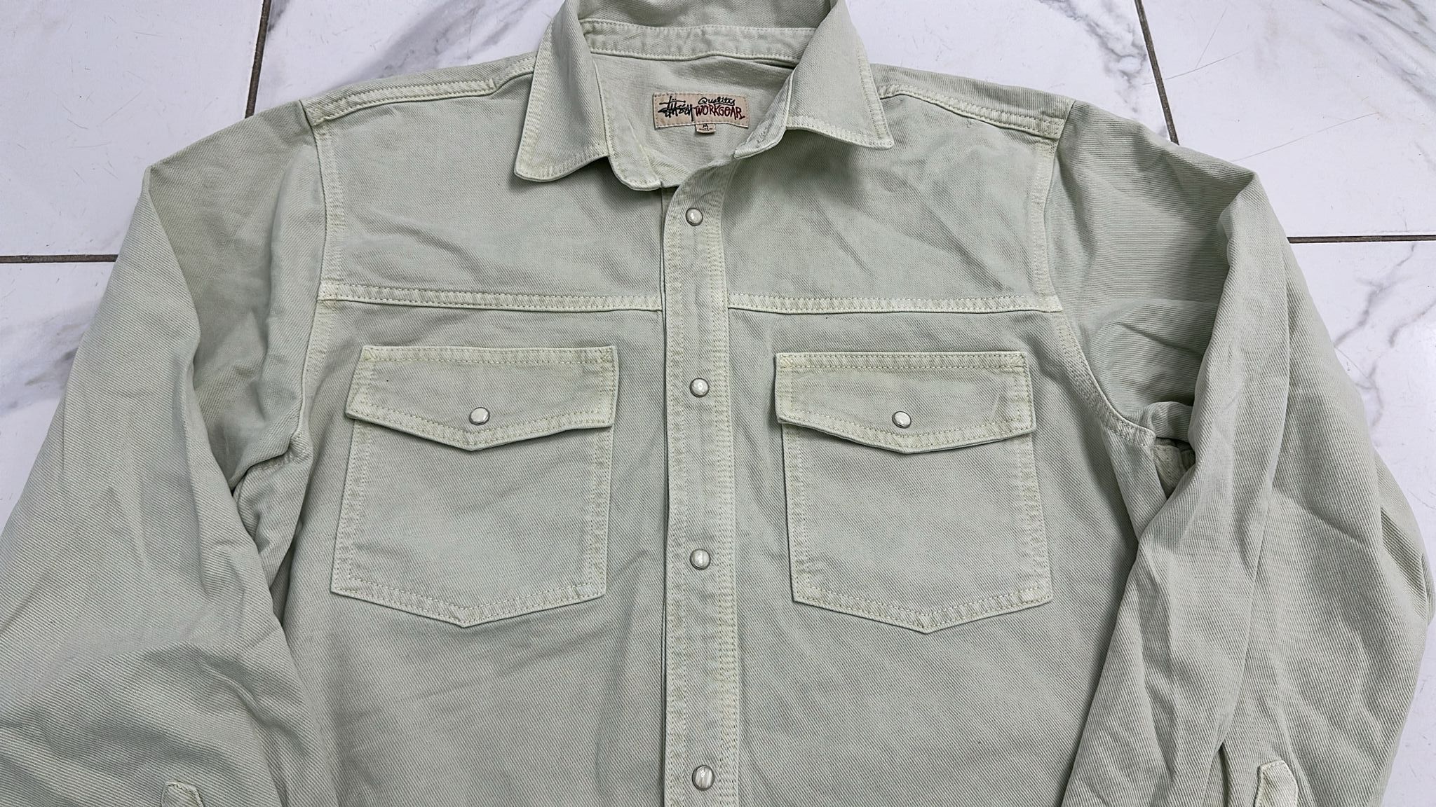 Stussy × Vintage Stüssy FW22 Western Denim Shirt Cream Large Size US L / EU 52-54 / 3 - 2 Thumbnail