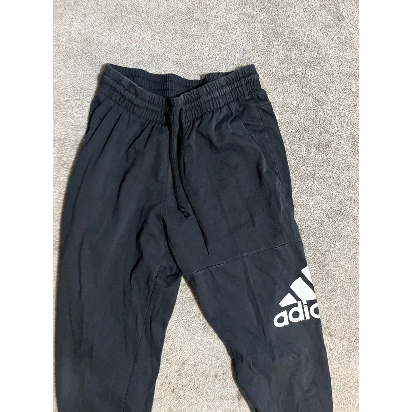 Adidas Adidas Jogger Sweatpants Men M Drawstring Pockets Logo Black Logo Modern Active Sports Size US 31 - 2 Thumbnail