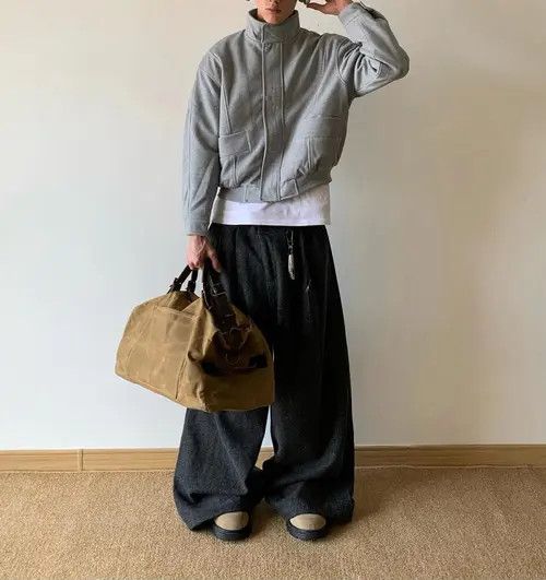 VIBE Gray Bomber Jacket with Pockets Size US L / EU 52-54 / 3 - 7 Thumbnail