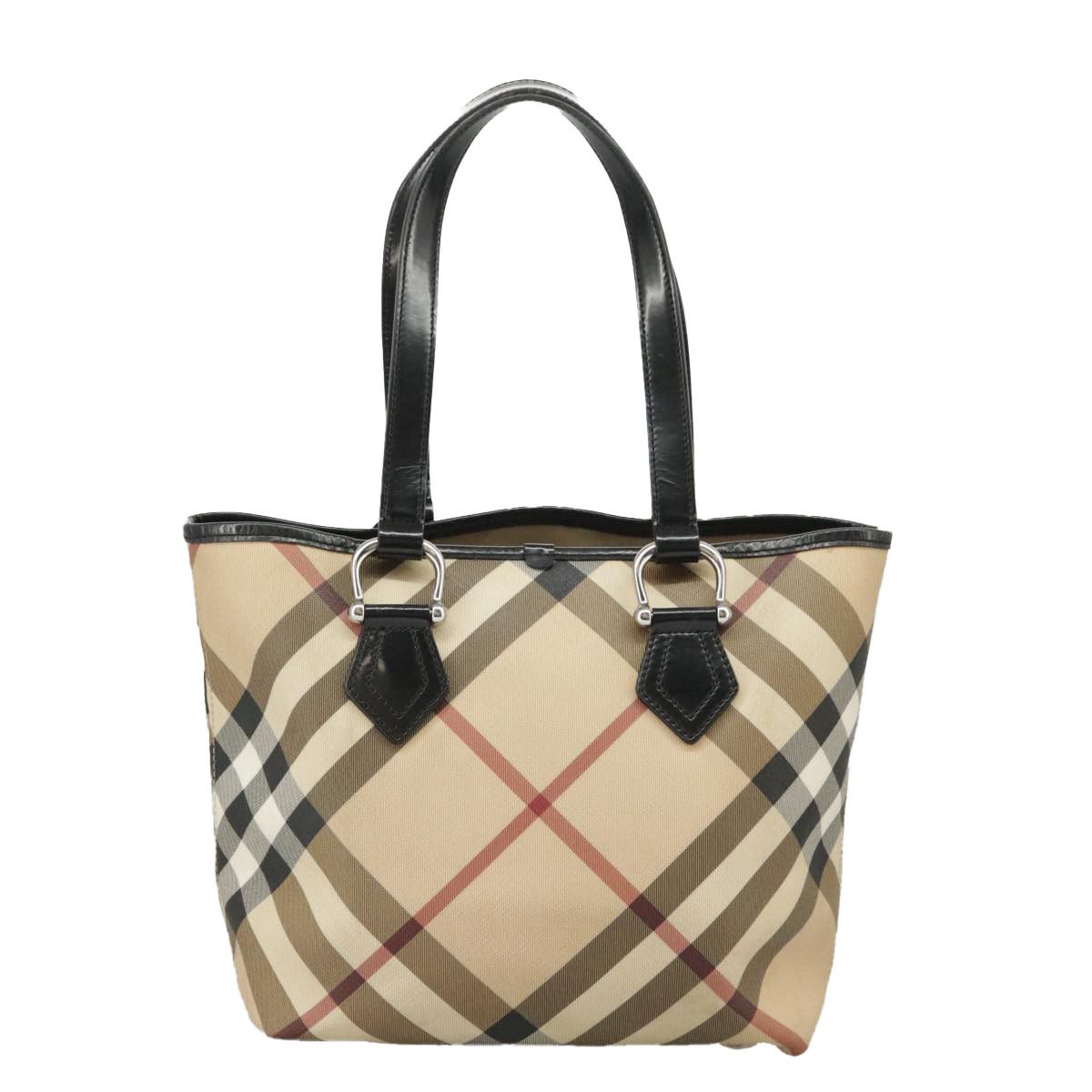 Burberry Nova Check Beige Canvas Handbag (Pre-Owned) Size ONE SIZE - 1 Thumbnail