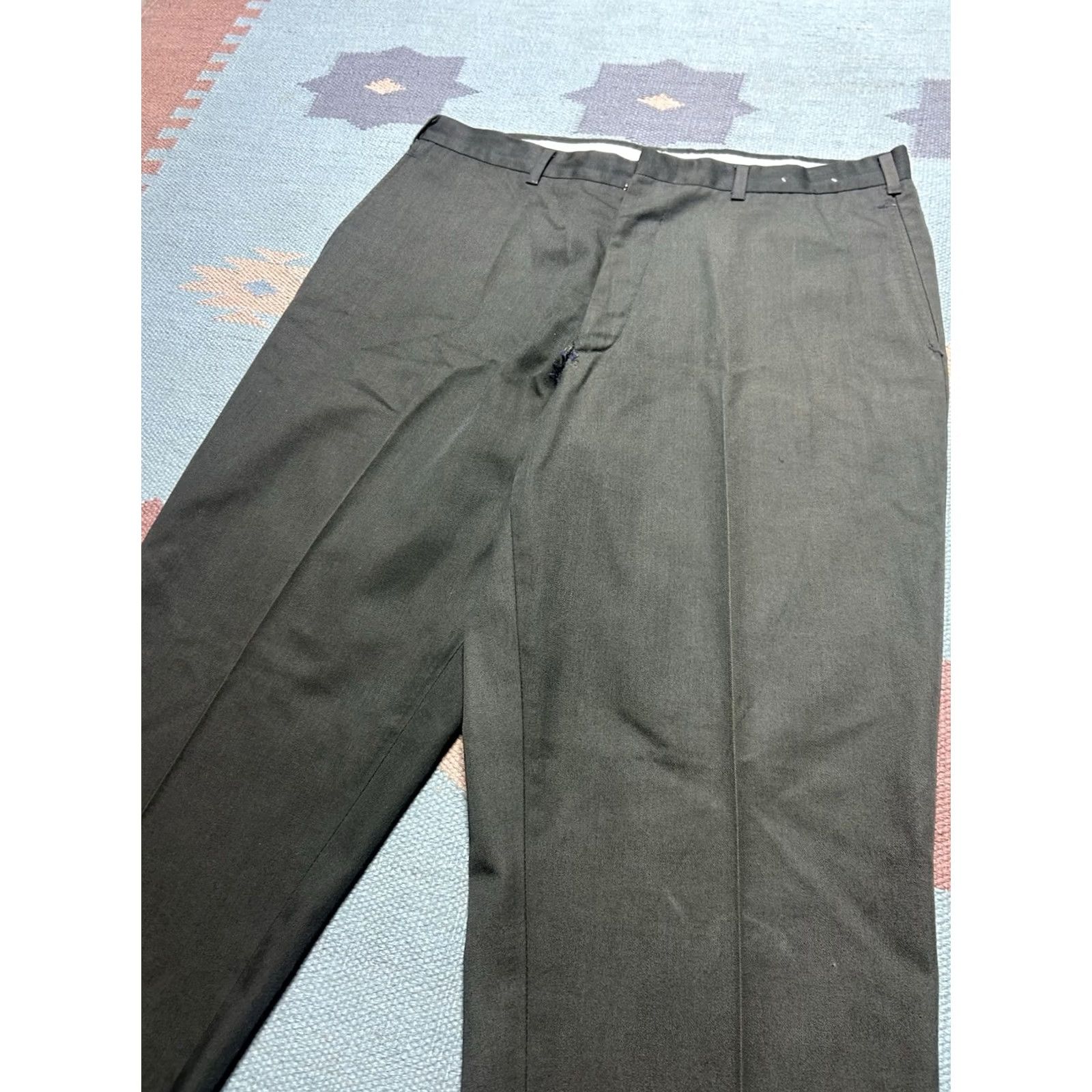 Vintage VINTAGE Koratron Work Pants Chino Green 33x30 Mens Workwear 60s 70s Size US 33 - 3 Thumbnail