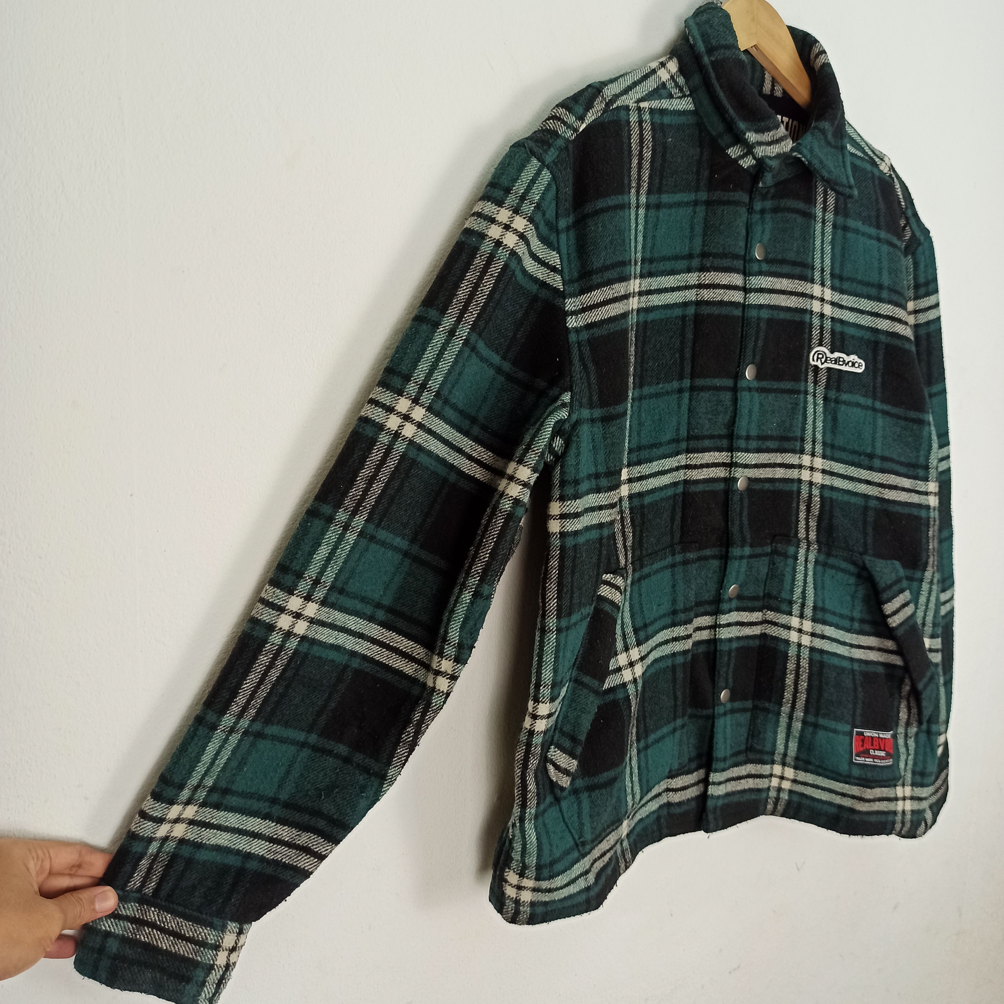 14th Addiction × Flannel × Japanese Brand Rare Flannel Jacket RealBvoice Green Colour Button Size US L / EU 52-54 / 3 - 2 Thumbnail