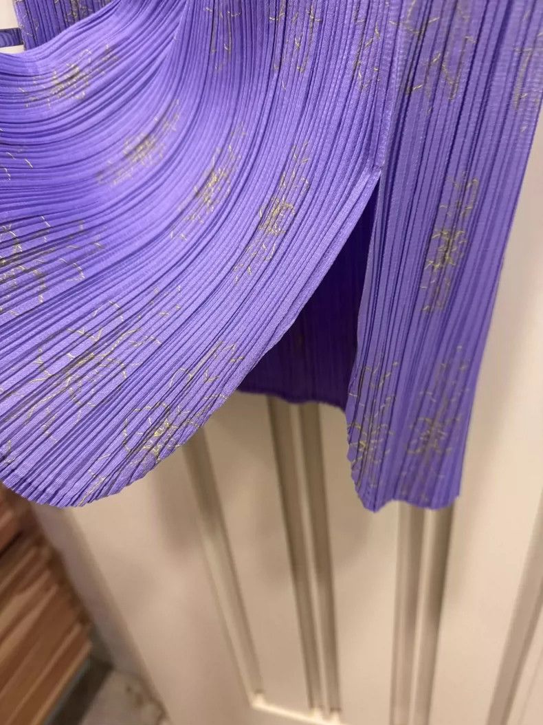 Issey Miyake Issey Miyake size:1 Purple pleated skirt Size 42" / US 20 - 3 Thumbnail