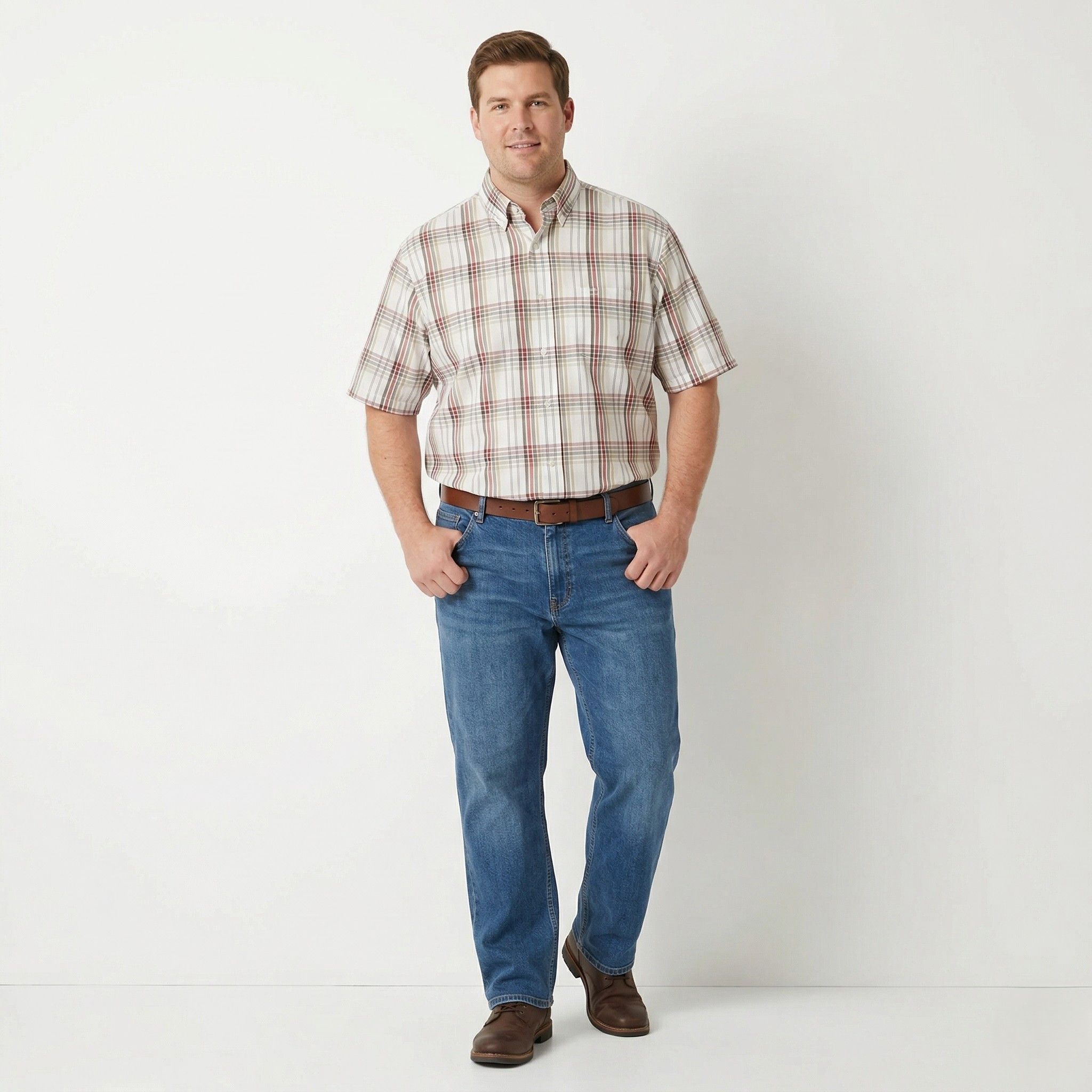 Timberland Timberland Men L (XL) Casual Shirt Beige Check 5192 Size US L / EU 52-54 / 3 - 1 Thumbnail
