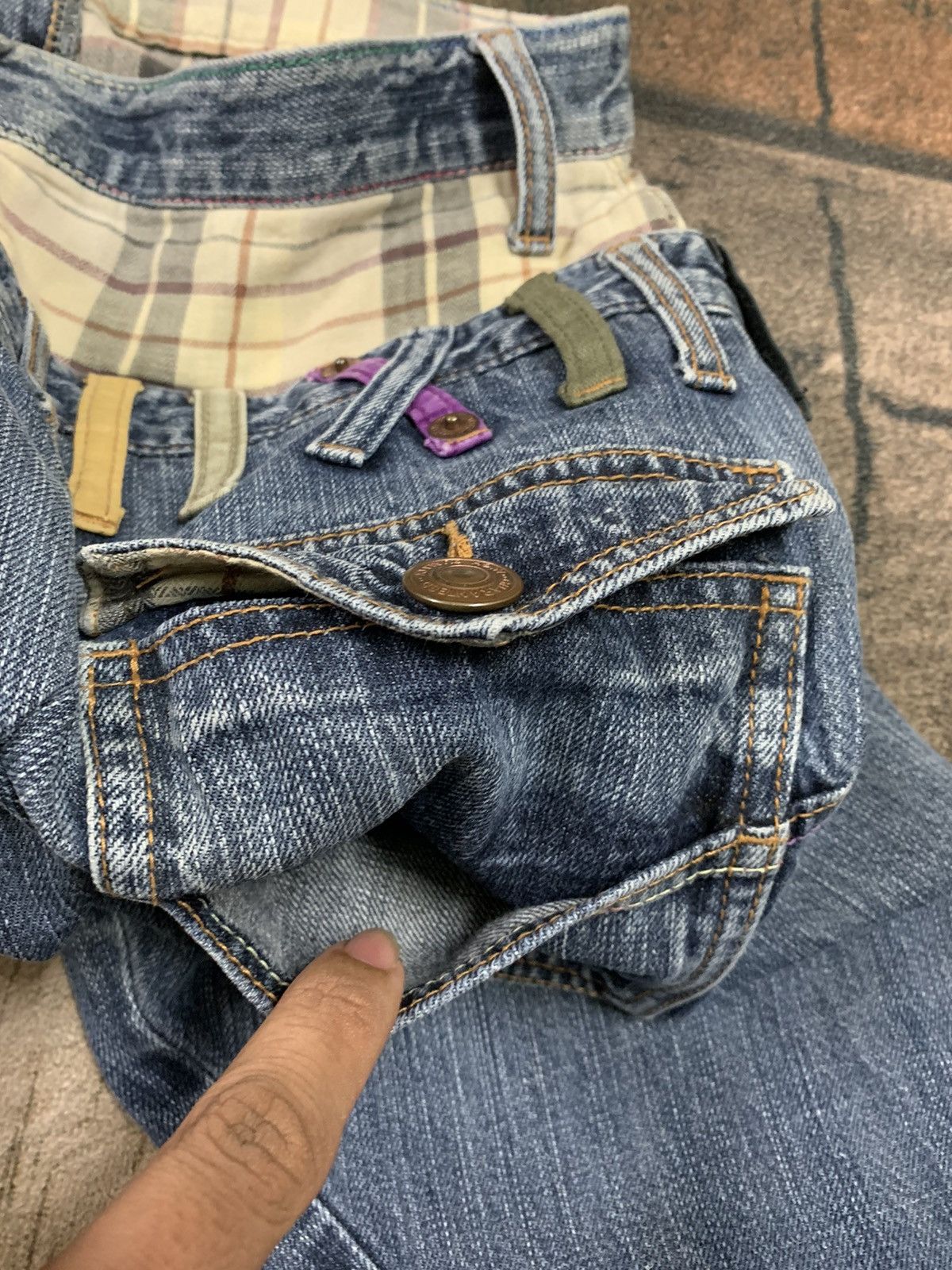 Japanese Brand PUNK DOUBLE WAIST MULTIPOCKET JEANS GOTH OPIUM BONDAGE Size US 29 - 12 Thumbnail