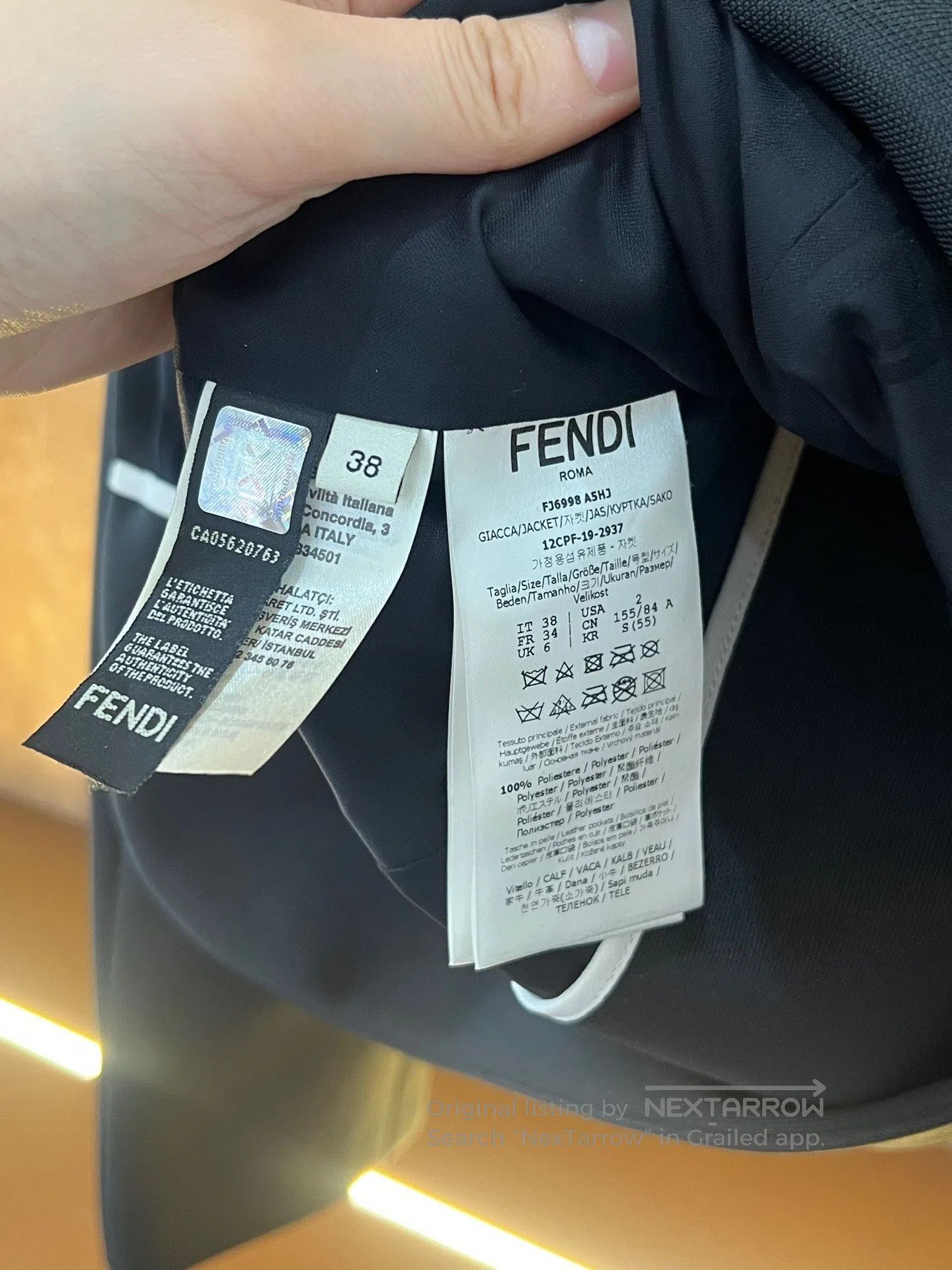 Fendi FENDI Blazer with leather patch pockets and repeating logo Size XS / US 0-2 / IT 36-38 - 5 Thumbnail