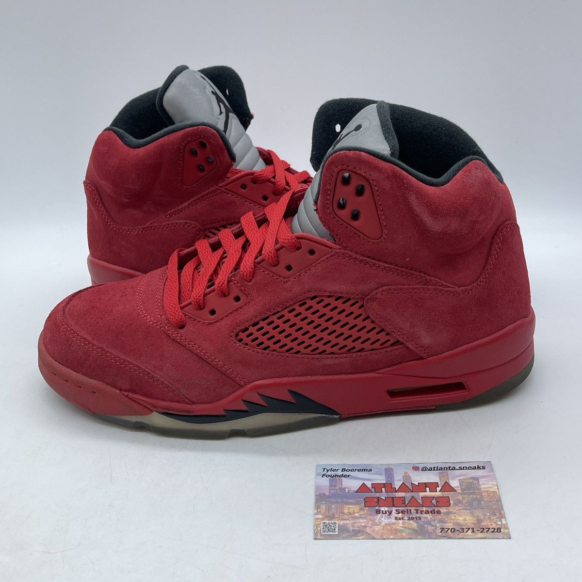 Jordan Brand Air Jordan 5 red suede Size US 9.5 / EU 42-43 - 1 Thumbnail