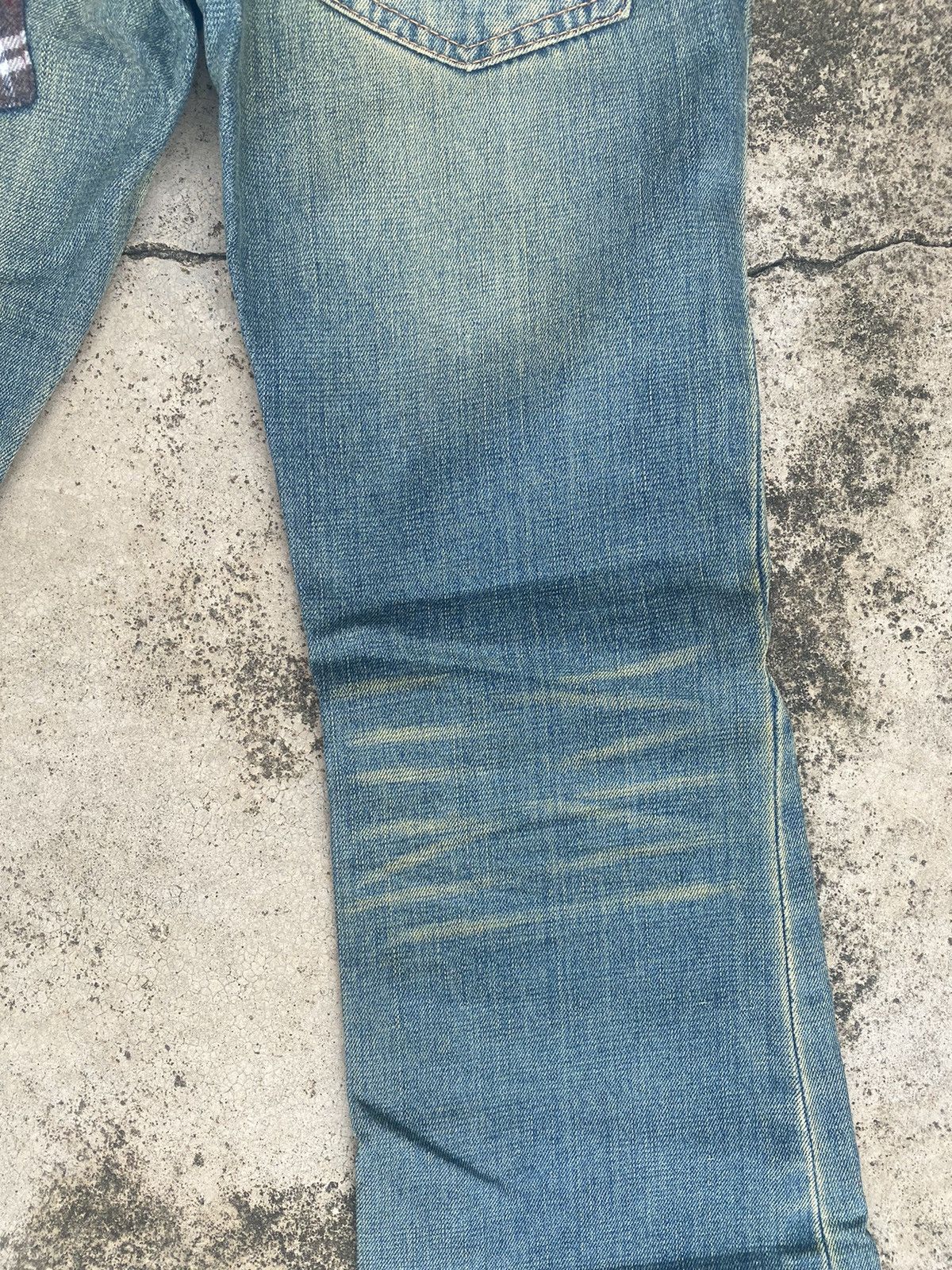 If Six Was Nine × Japanese Brand Flare Jeans Bonds & Peace Patchwork Fade Bootcut Size US 31 - 18 Thumbnail