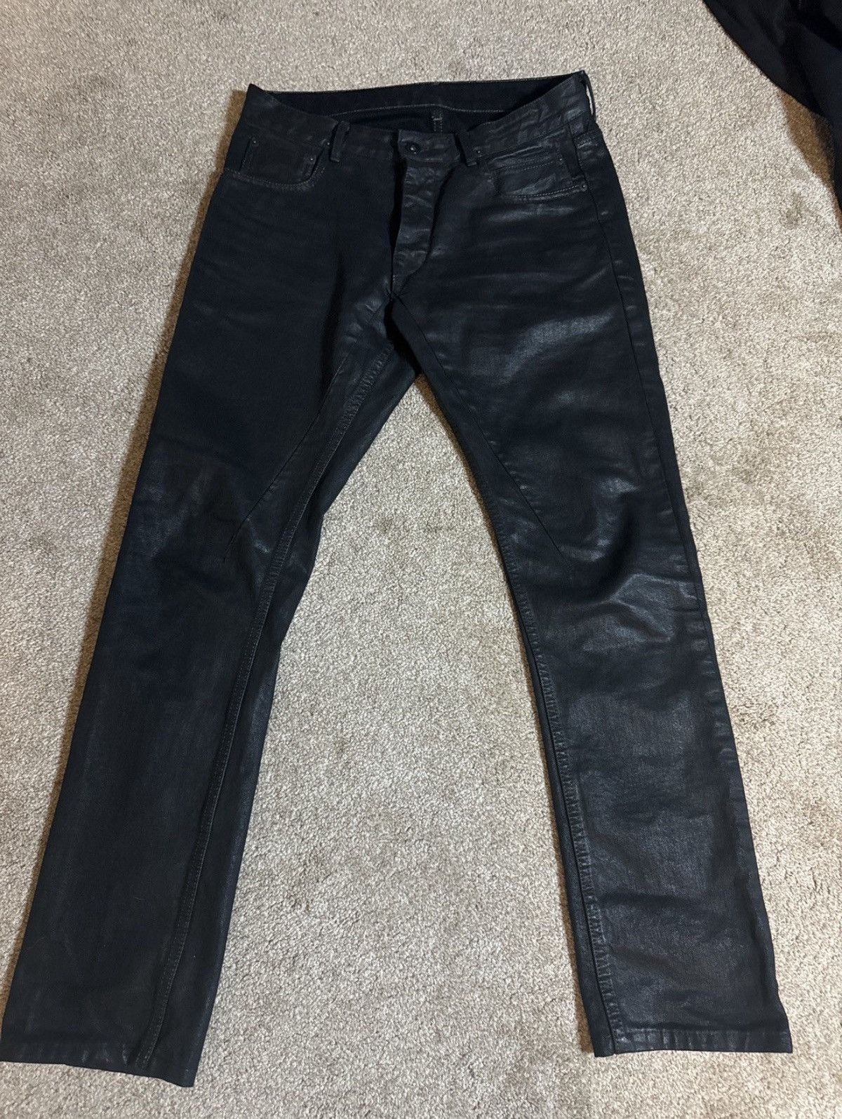 Rick Owens DRKSHDW coated Detroit cut jeans
