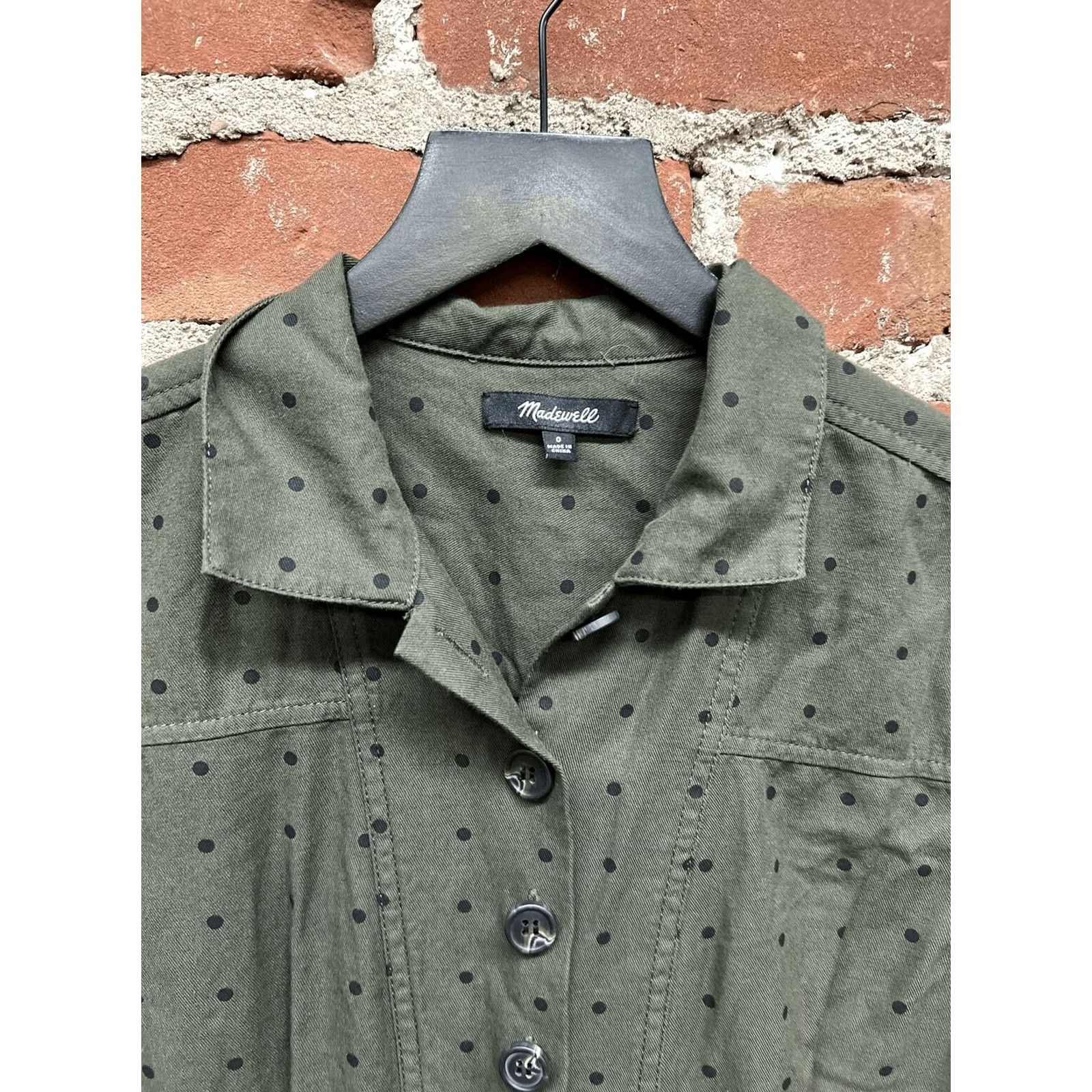 Madewell Madewell Jumpsuit One-Piece Seamed Coverall Grid Dot Green 0 Women Regular Size 0 Polka Dot Exterior Color Green Mens? Size 25" / US 0 / IT 36 - 2 Thumbnail