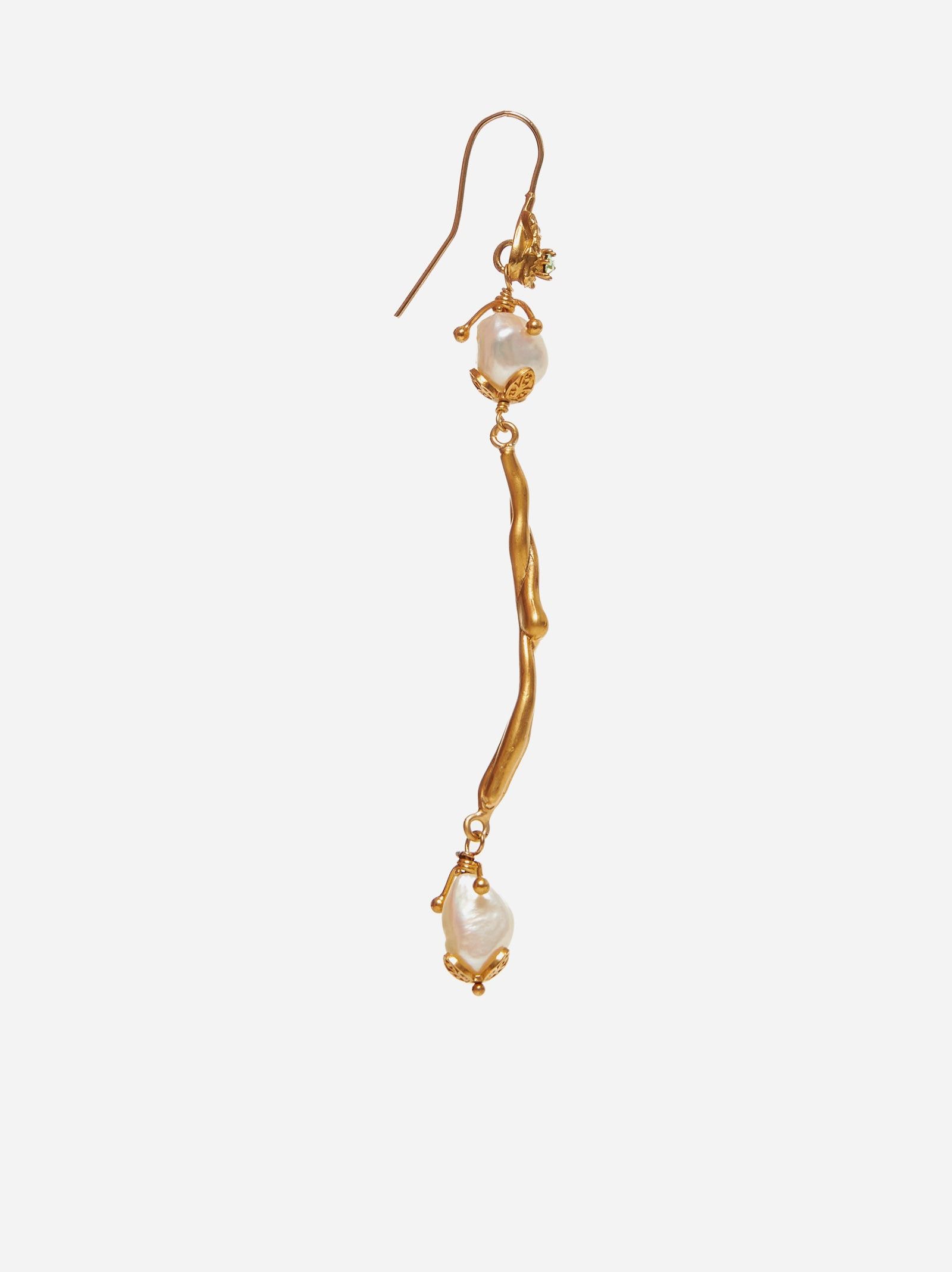 Marni o1w1db11125 Size:OS/Long Pearl Earrings in Golden Size ONE SIZE - 2 Thumbnail