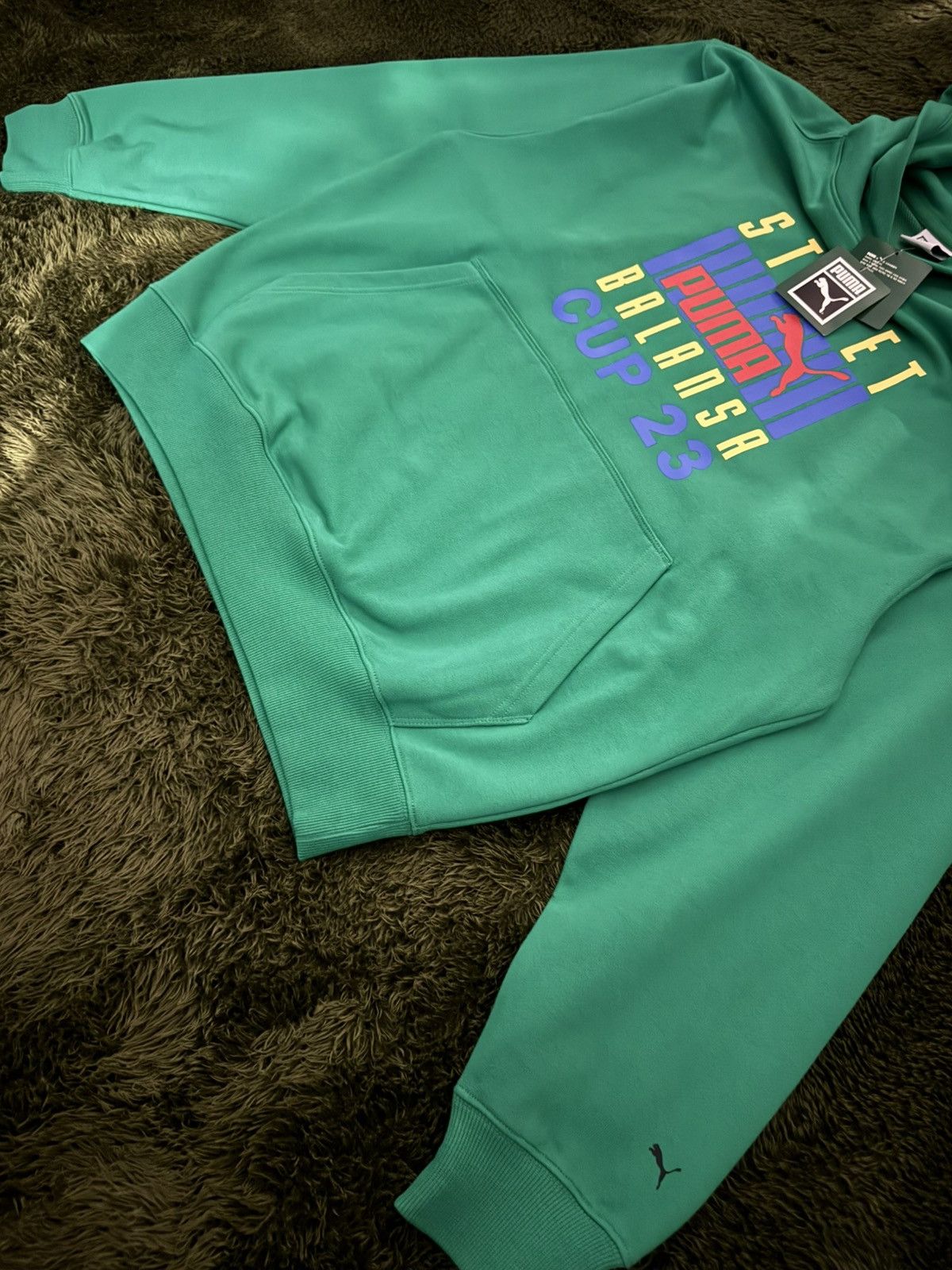 Puma [M] Balansa x Puma Graphic Print Relaxed Fit Hoodie Green Size US M / EU 48-50 / 2 - 4 Thumbnail