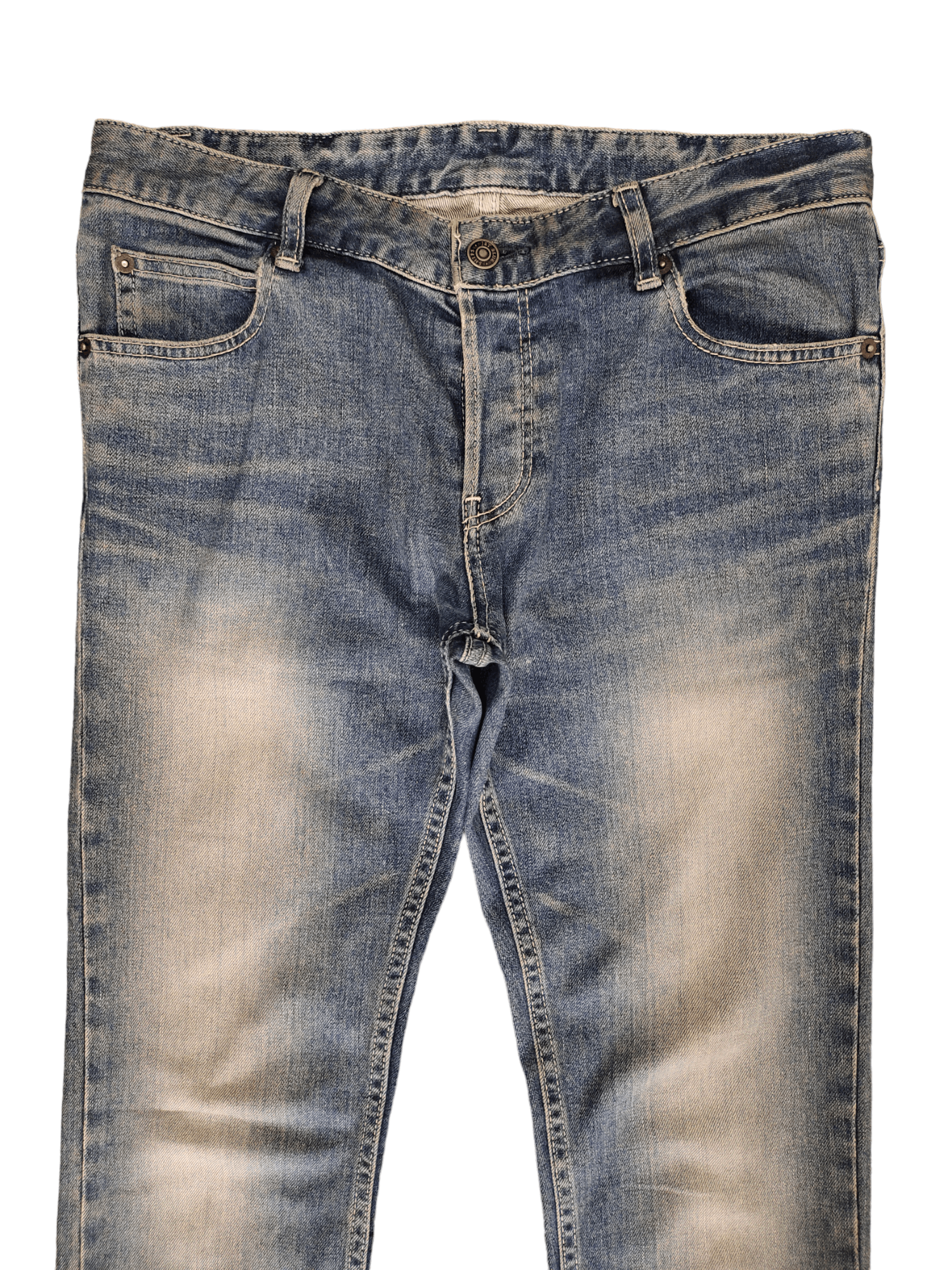 Comme des Garcons × Undercover Japanese Brand Ship Jet Blue Skinny Stone Wash Denim Pants Size US 30 / EU 46 - 2 Thumbnail
