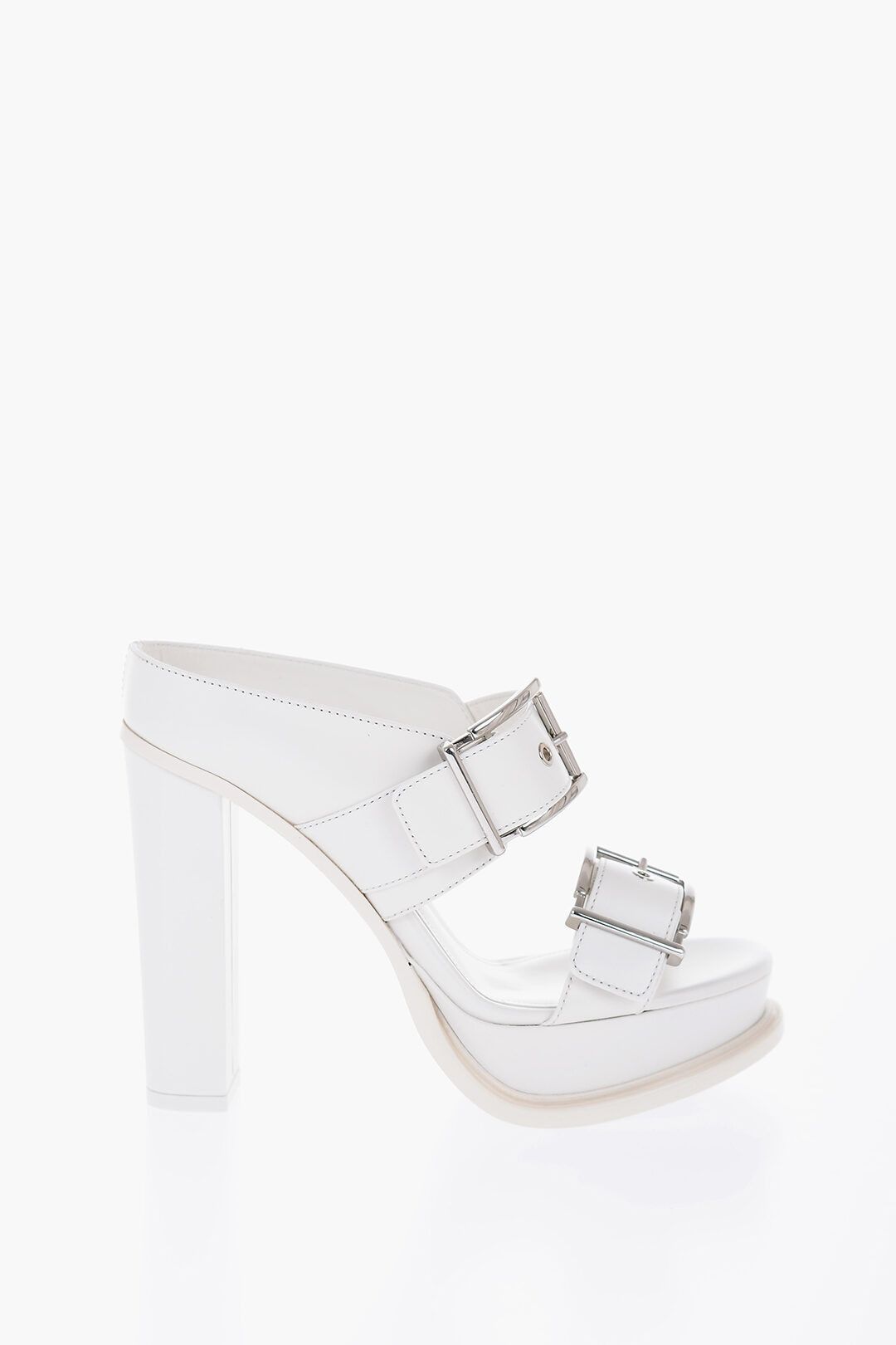image of Alexander Mcqueen Og1Mm0524 Leather Sandals In White, Women's (Size 7)