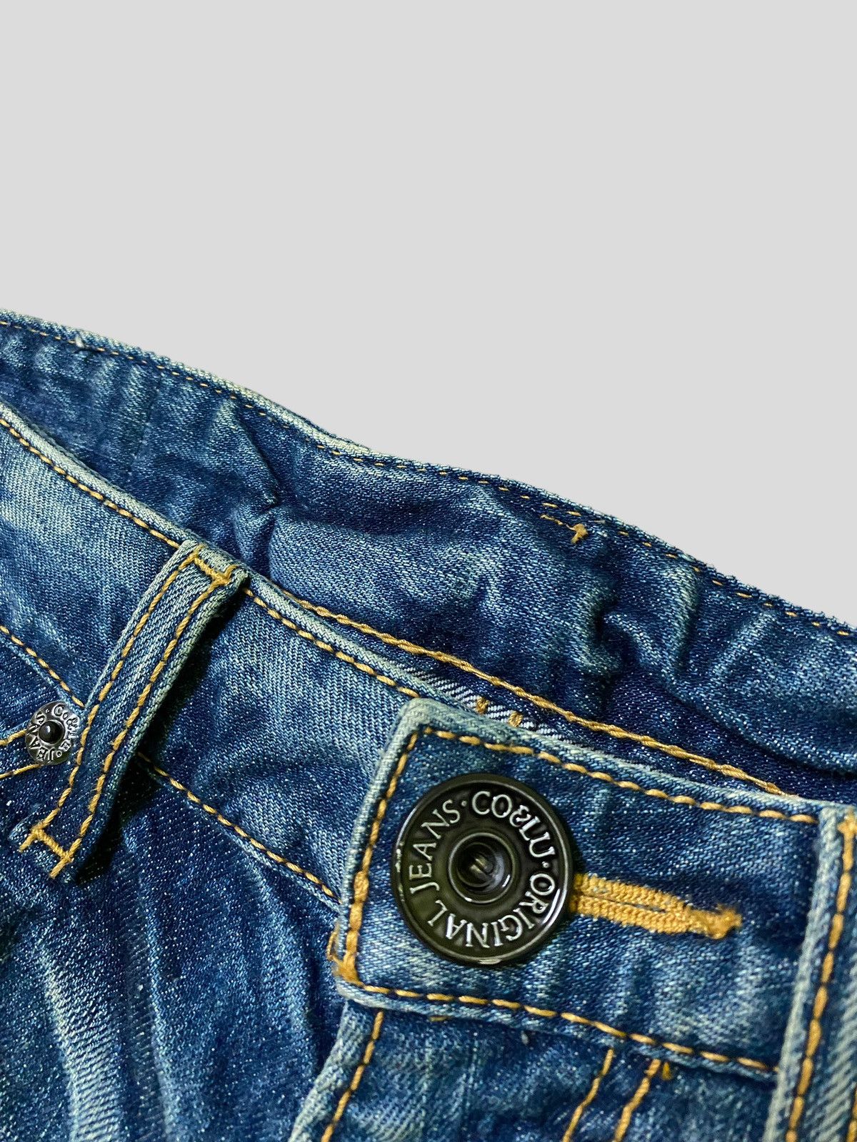 Hysteric Glamour × Japanese Brand × Vintage VINTAGE CO & LU YELLOW EMBROIDERED SPELL OUT DENIM JEANS Size US 30 / EU 46 - 10 Thumbnail