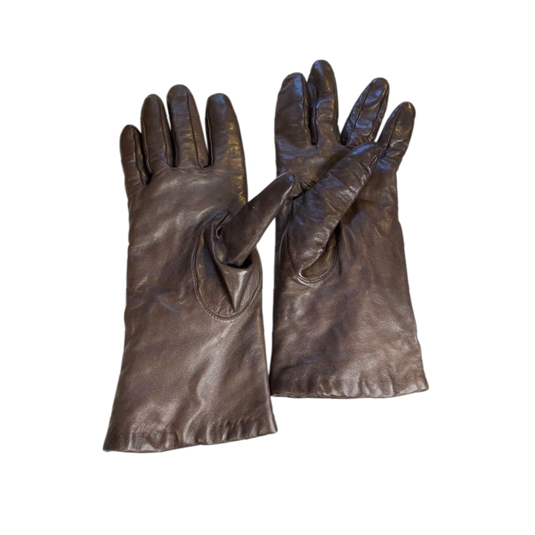Vintage VINTAGE Isotoner Womens Gloves Leather Cashmere Lined Brown Size 7.5 Women's Gloves Brown Leather Cashmere Lined 7.5 Size ONE SIZE - 7 Thumbnail