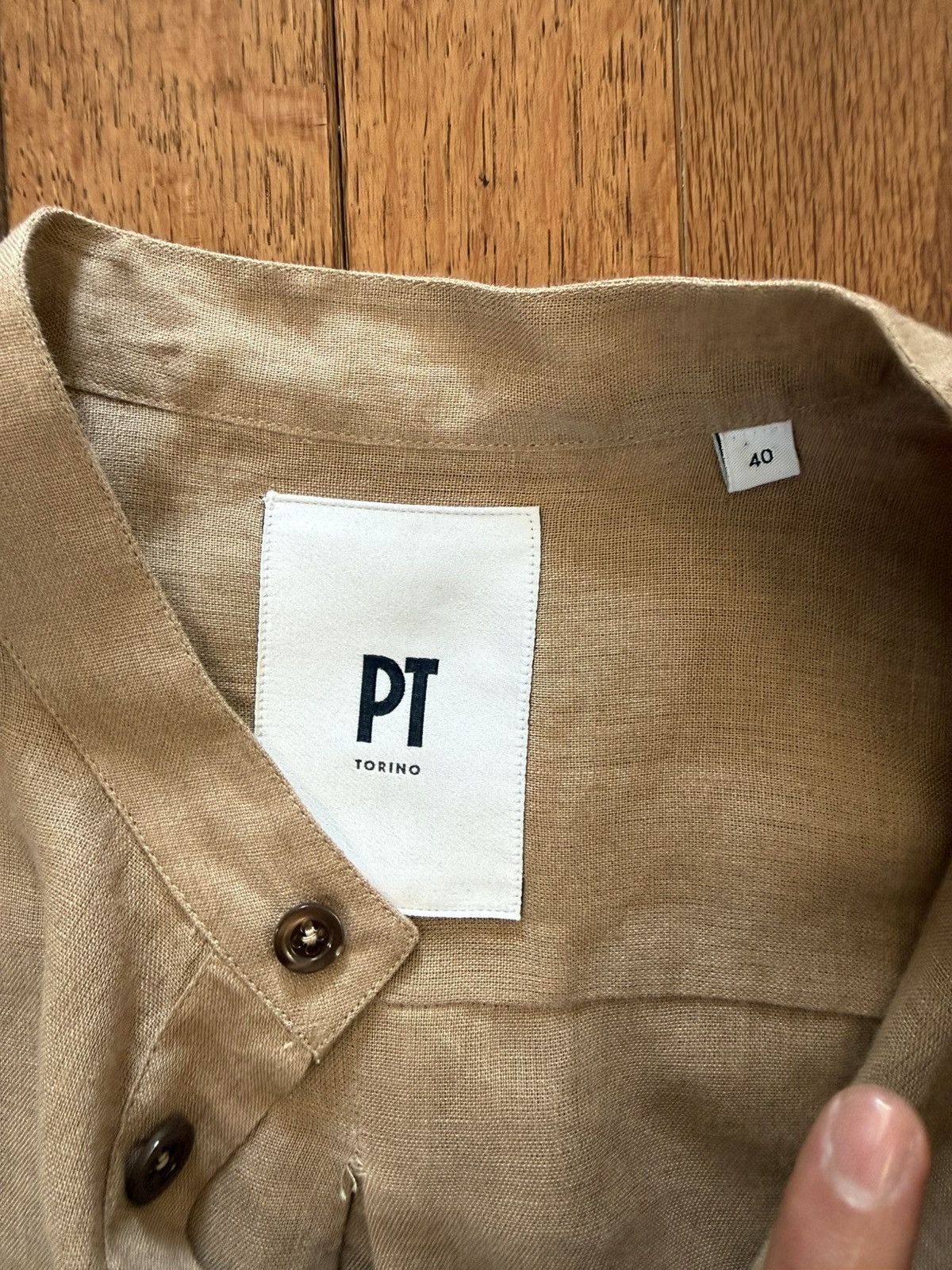 PT Torino PT Torino Men's Line Button-Down Band Collar - 40/Medium Size US M / EU 48-50 / 2 - 2 Thumbnail