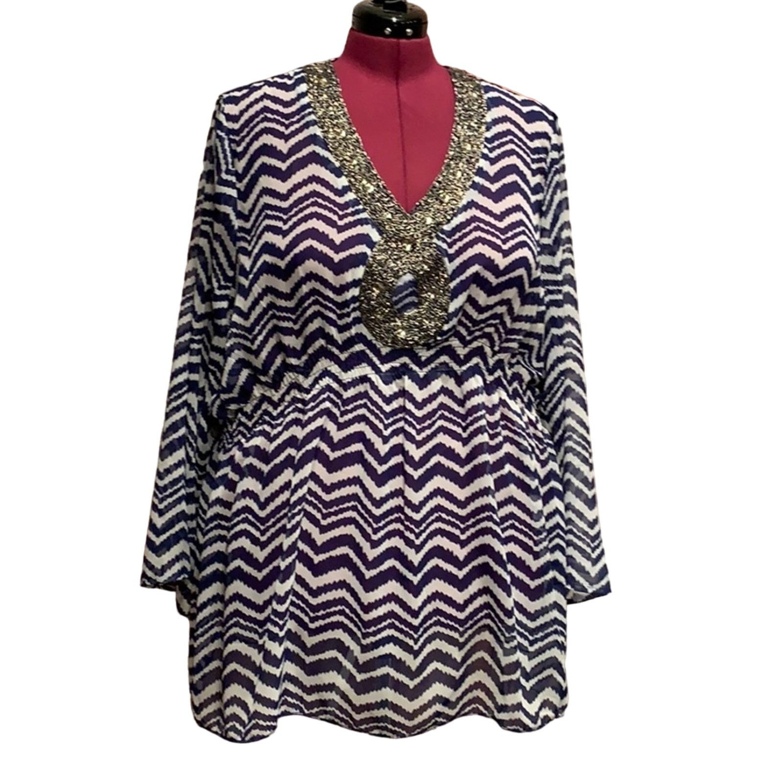 Attitudes by Renee New Attitudes by Renee 3X Sheer Flowy Polyester Top Blouse Size 3XL / US 20-22 - 1 Thumbnail