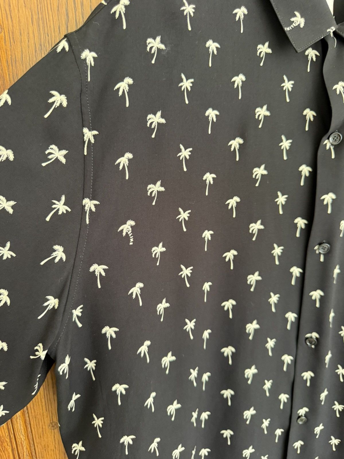 Celine SS24 $1.15k 🤑 Celine Hedi palm tree Hawaiian Black shirt Size US L / EU 52-54 / 3 - 12 Thumbnail