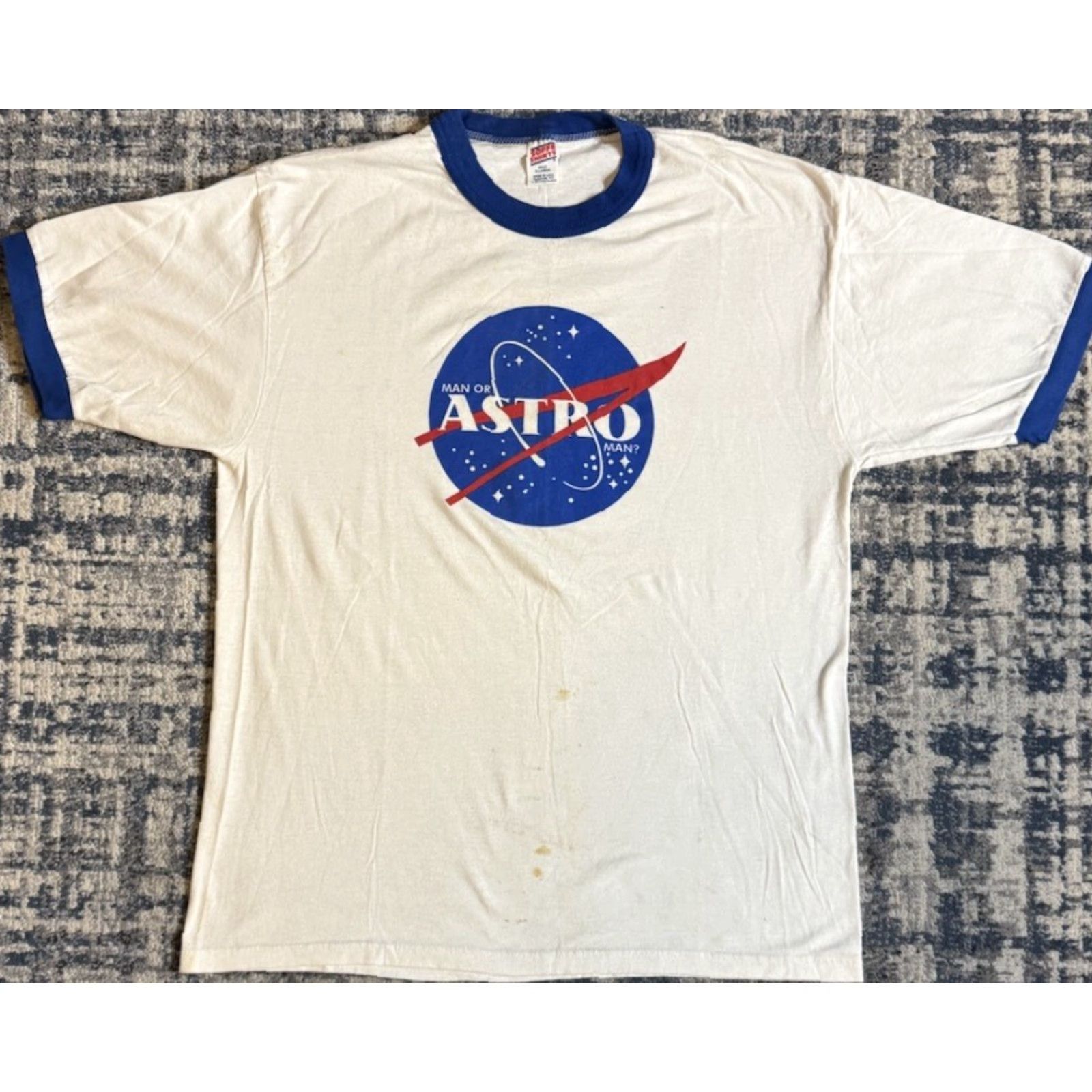 Soffe VINTAGE Man Or Astroman Ringer T Shirt XL Surf Rock Punk Band Dick Dale Size US XL / EU 56 / 4 - 2 Thumbnail