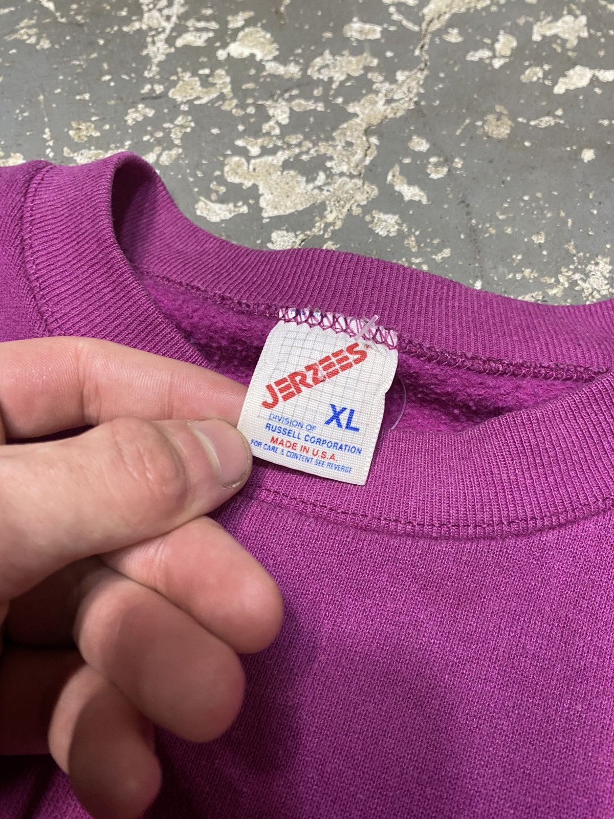 Vintage Vintage Purple Jerzees Blank Pullover Crewneck Sweatshirt Size US XL / EU 56 / 4 - 4 Thumbnail