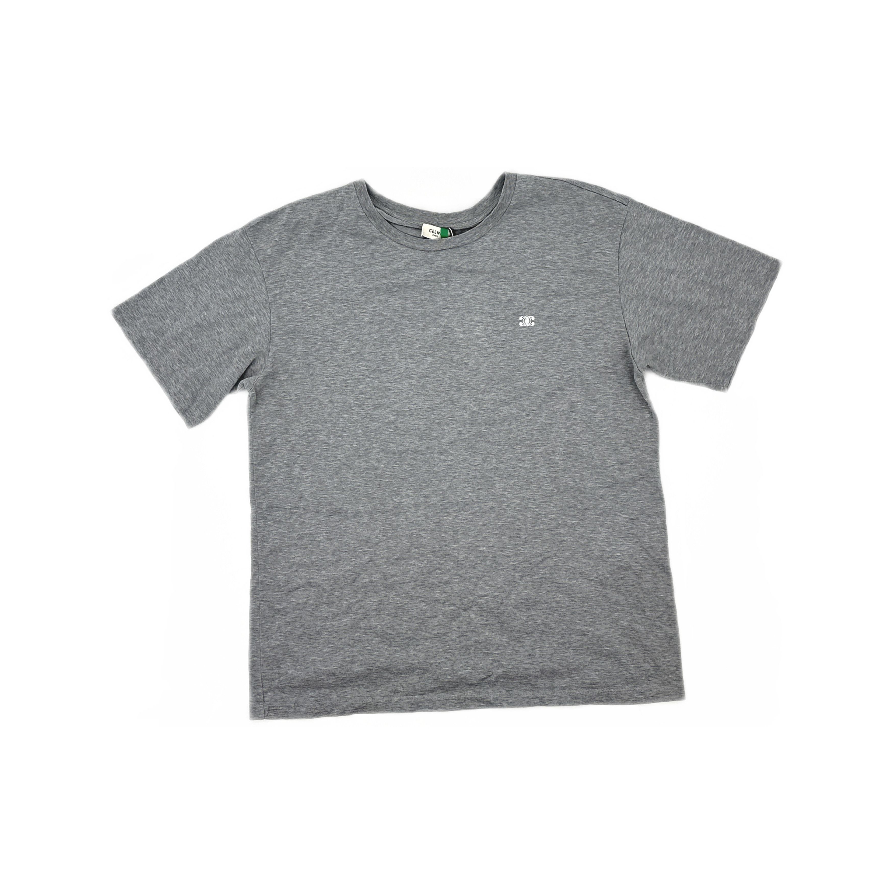 Celine Celine Triomphe Logo T-Shirt Gray Size M Size US M / EU 48-50 / 2 - 1 Thumbnail