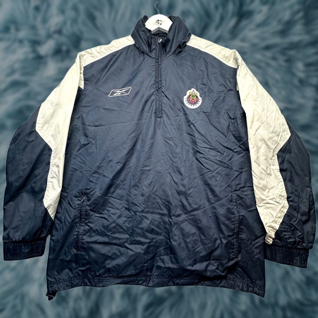 Reebok VINTAGE Reebok Windbreaker Jacket Mens Large Gray Chivas Guadalajara MX Soccer Size US L / EU 52-54 / 3 - 1 Thumbnail