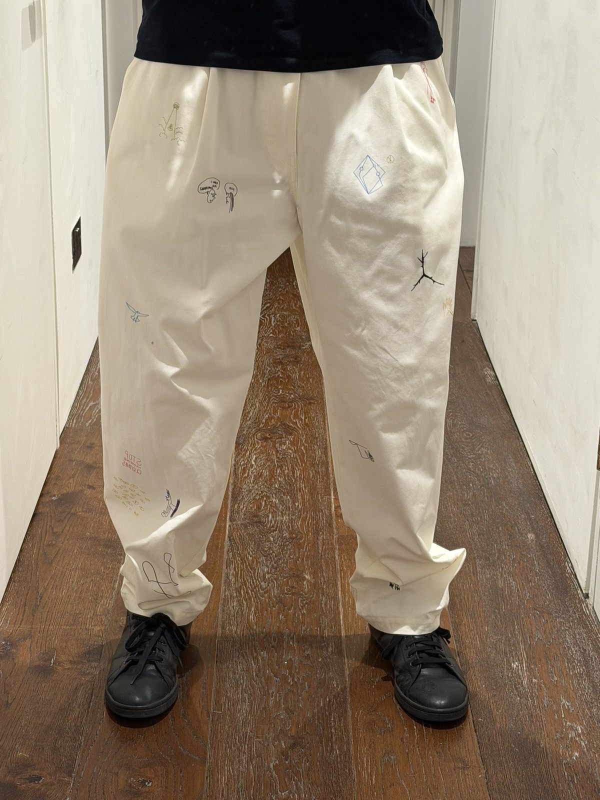 Undercover Undercover White Drawing Trousers Size US 36 / EU 52 - 1 Thumbnail