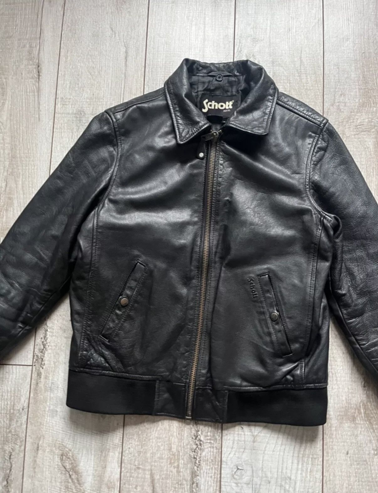 Schott × Vintage Schott Leather Jacket Size US XL / EU 56 / 4 - 4 Thumbnail