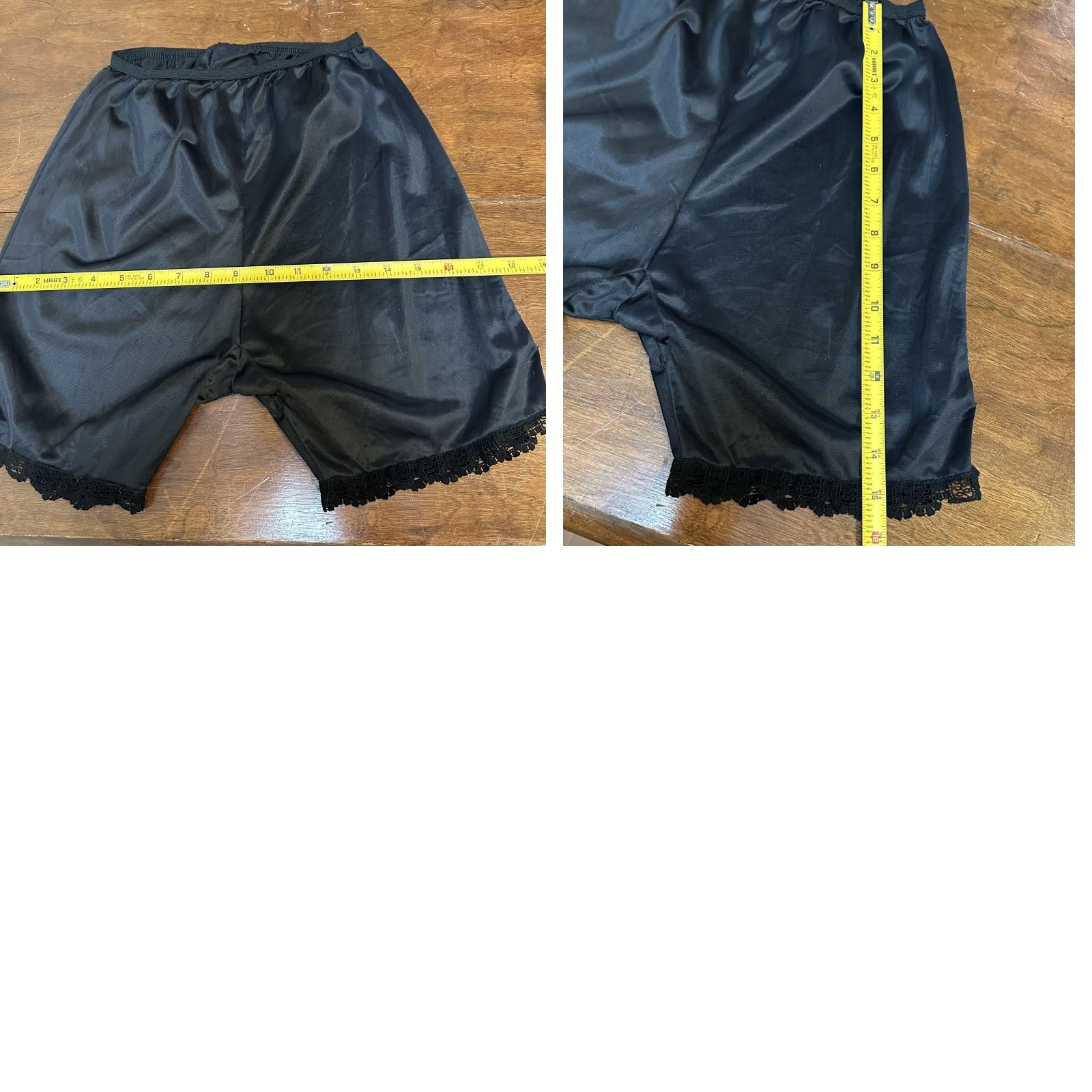 Vintage VINTAGE Black Pettipants Tap Panties Nylon Gusset Lace Trim Pillow Tab Size S Size 28" / US 6 / IT 42 - 9 Thumbnail