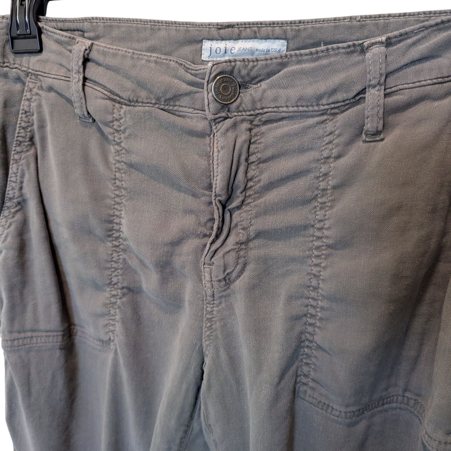 Joie Joie Military Green Dolorita Midi Linen Ankle Zip Pants 30 Size 30" / US 8 / IT 44 - 4 Thumbnail